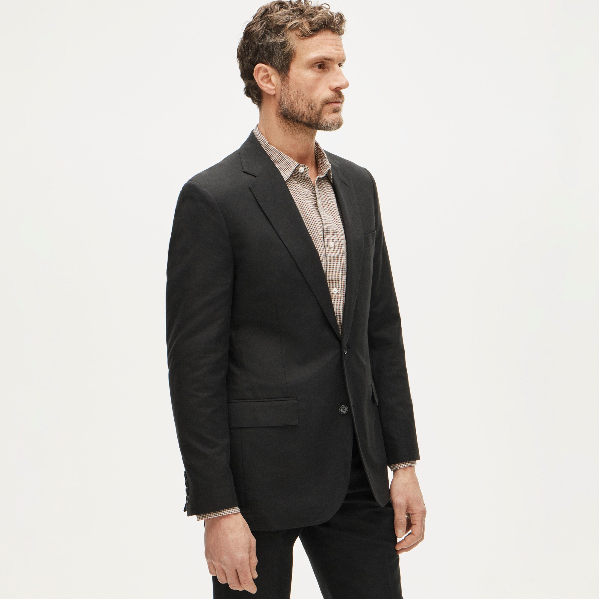 Ludlow Slim-fit suit jacket in Baird McNutt Irish cotton-linen blend