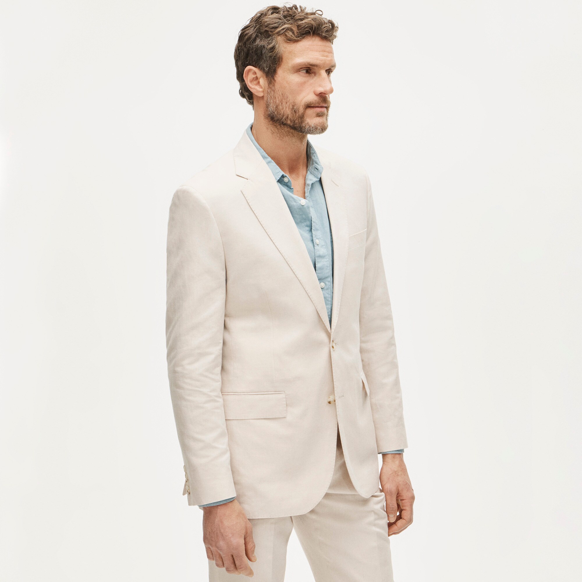 Ludlow Slim-fit suit jacket in Baird McNutt Irish cotton-linen blend
