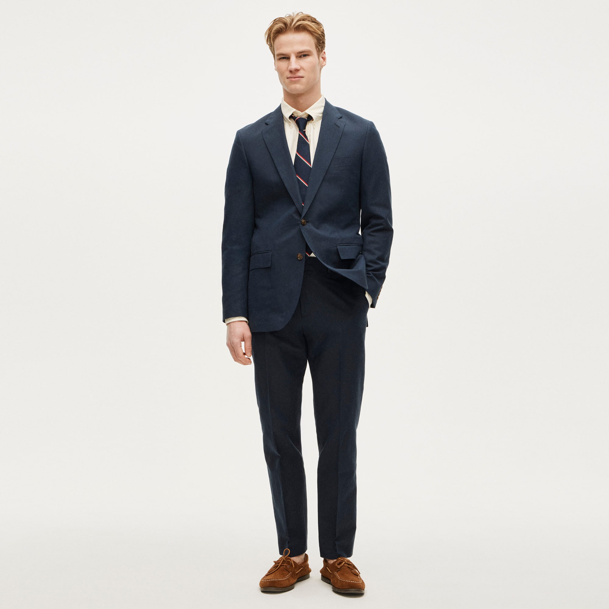 Ludlow Slim-fit suit jacket in Baird McNutt Irish cotton-linen blend