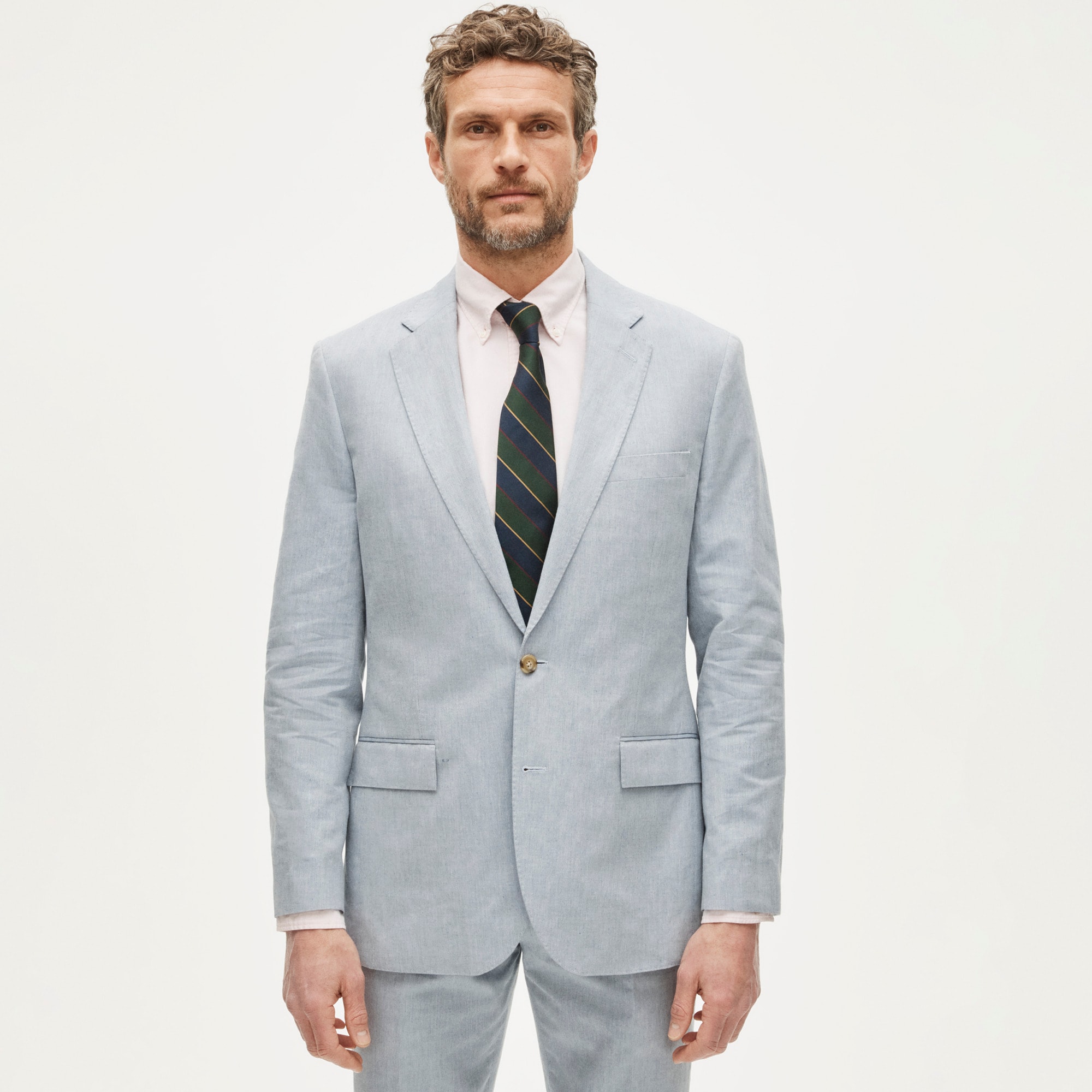 Ludlow Slim-fit suit jacket in Baird McNutt Irish cotton-linen blend