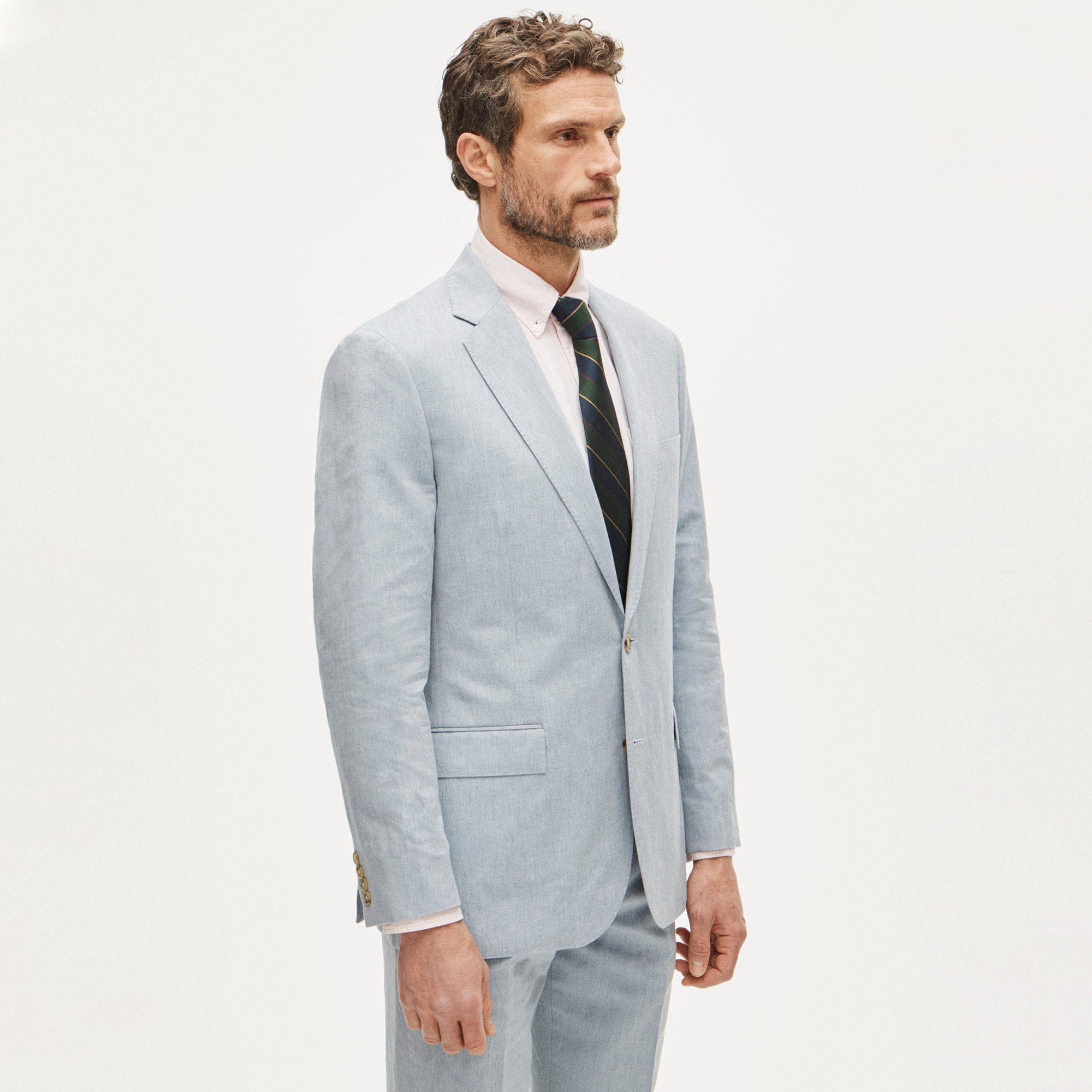 Ludlow Slim-fit suit jacket in Baird McNutt Irish cotton-linen blend