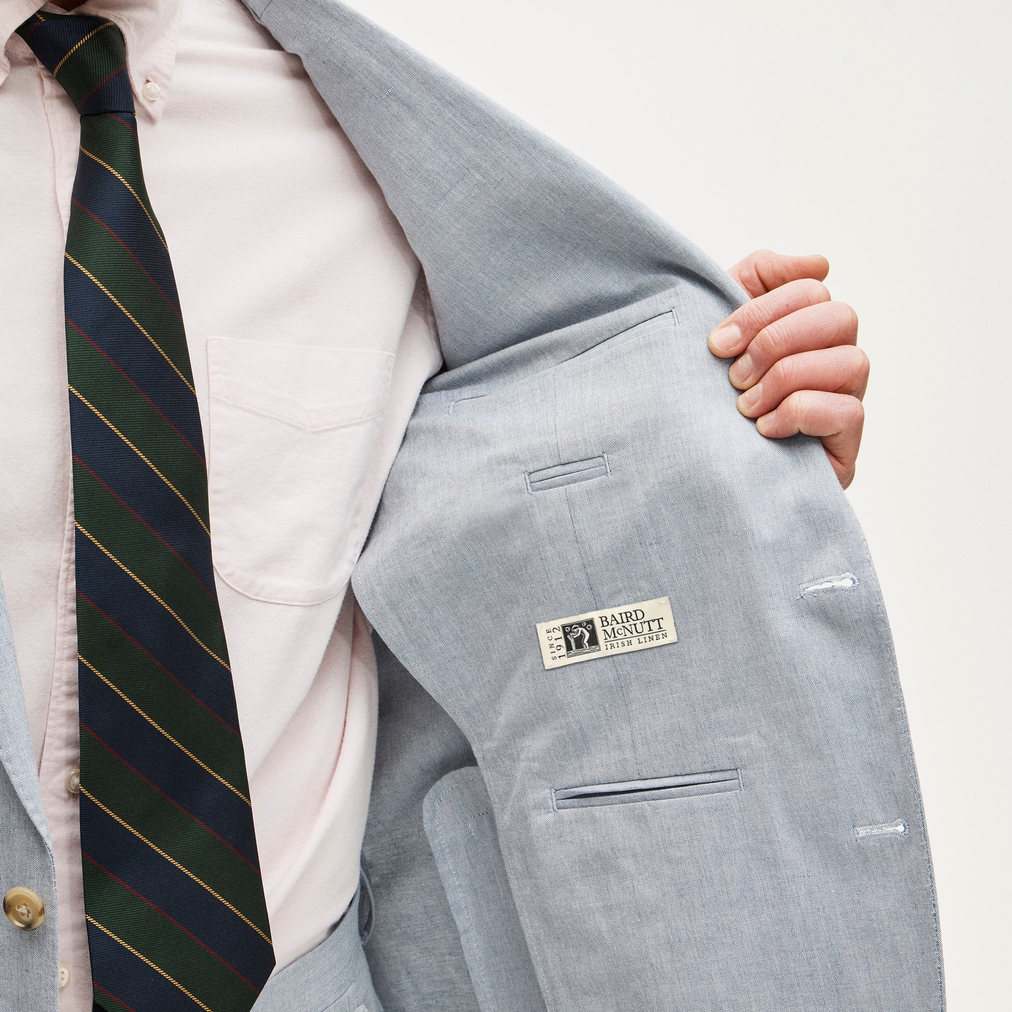 Ludlow Slim-fit suit jacket in Baird McNutt Irish cotton-linen blend