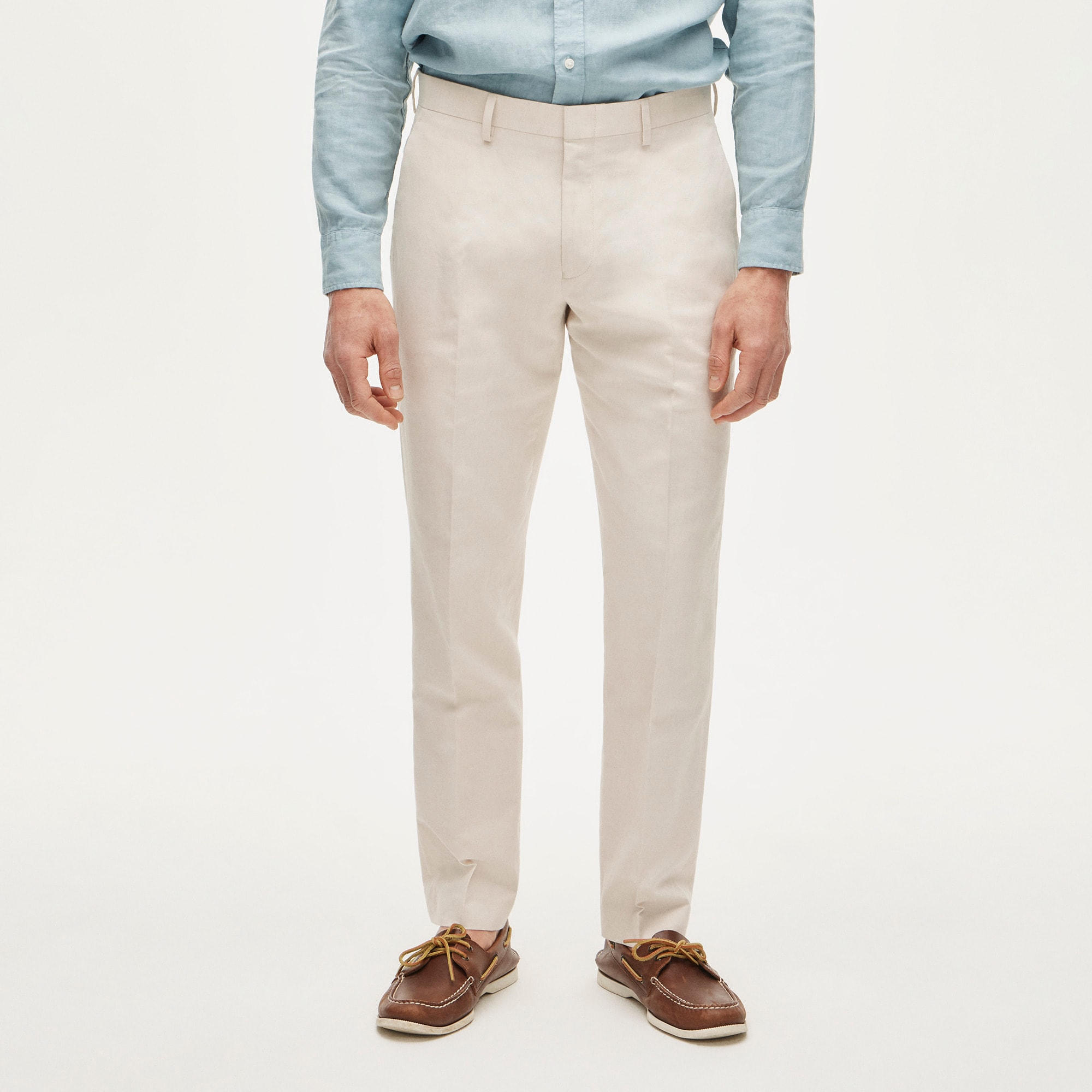 mens Ludlow Slim-fit suit pant in Irish cotton-linen blend