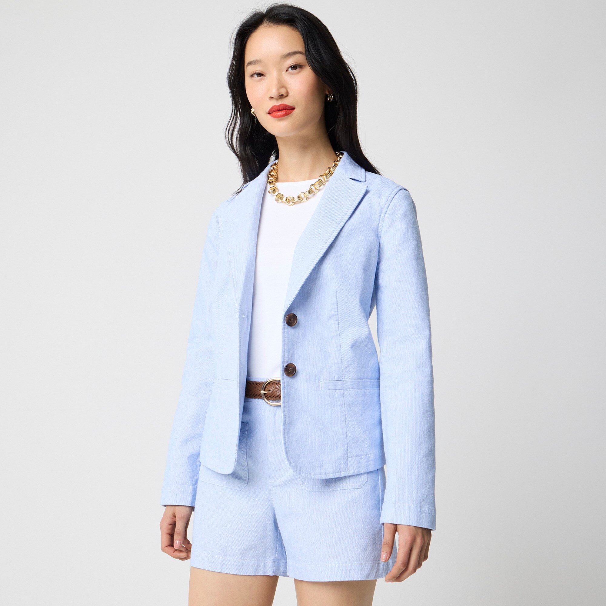  Unlined cotton-blend blazer