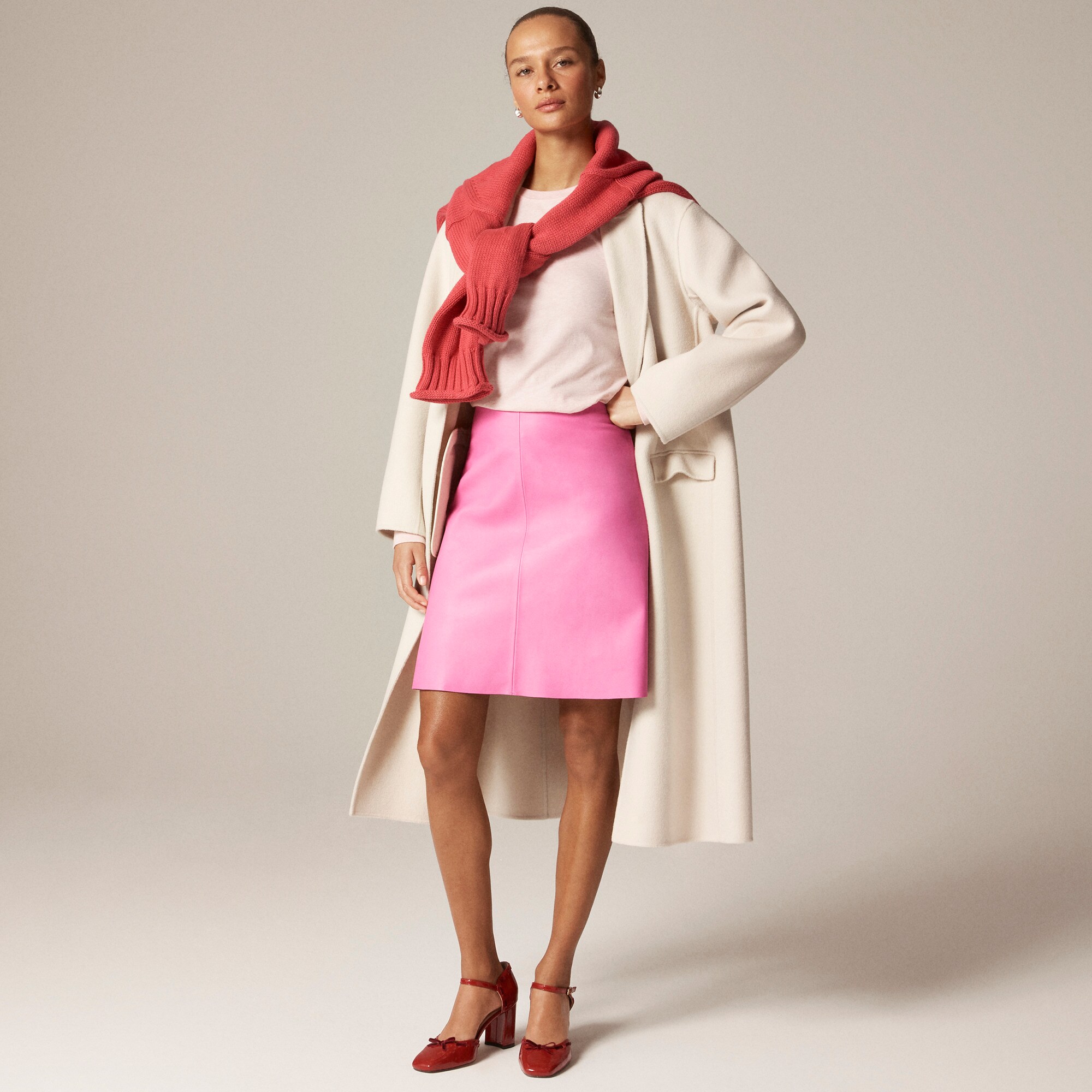 womens Collection Fairfax skirt in leather