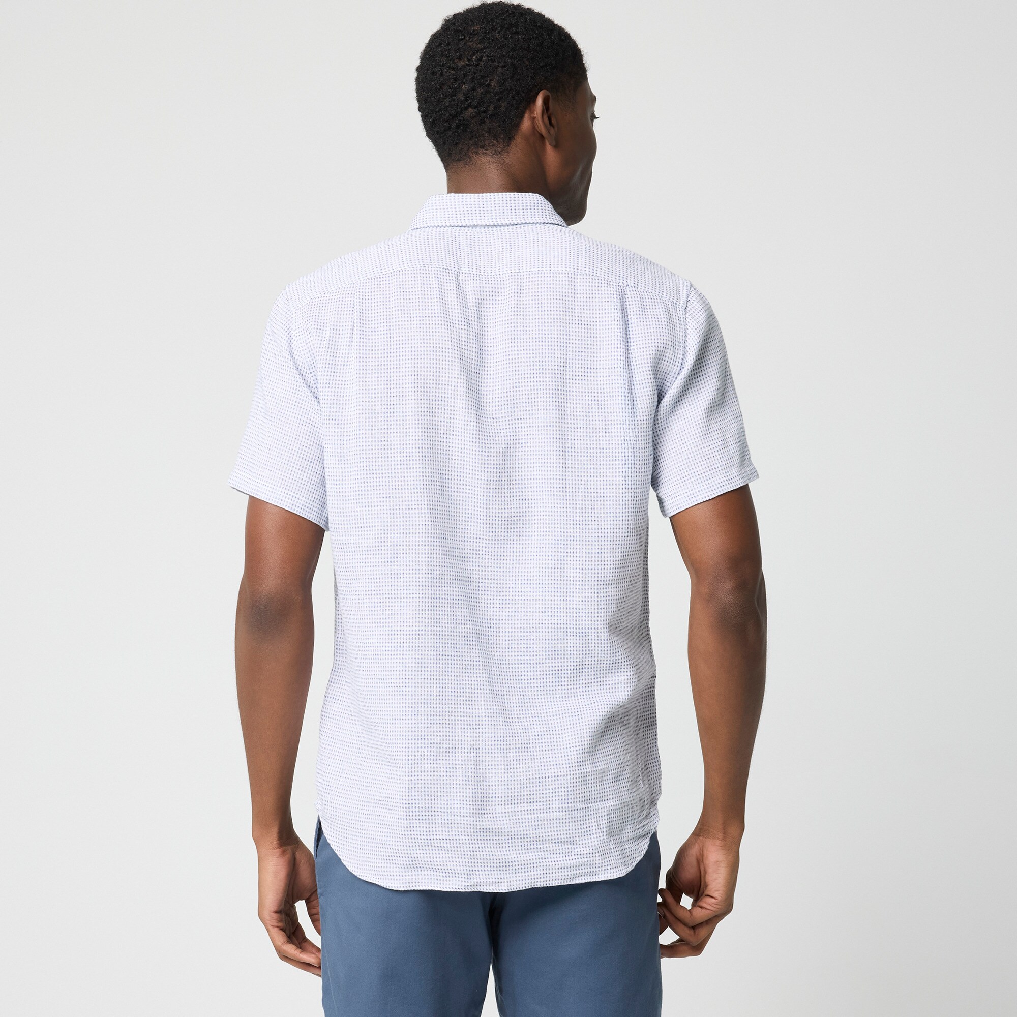 Short-sleeve dobby dot shirt