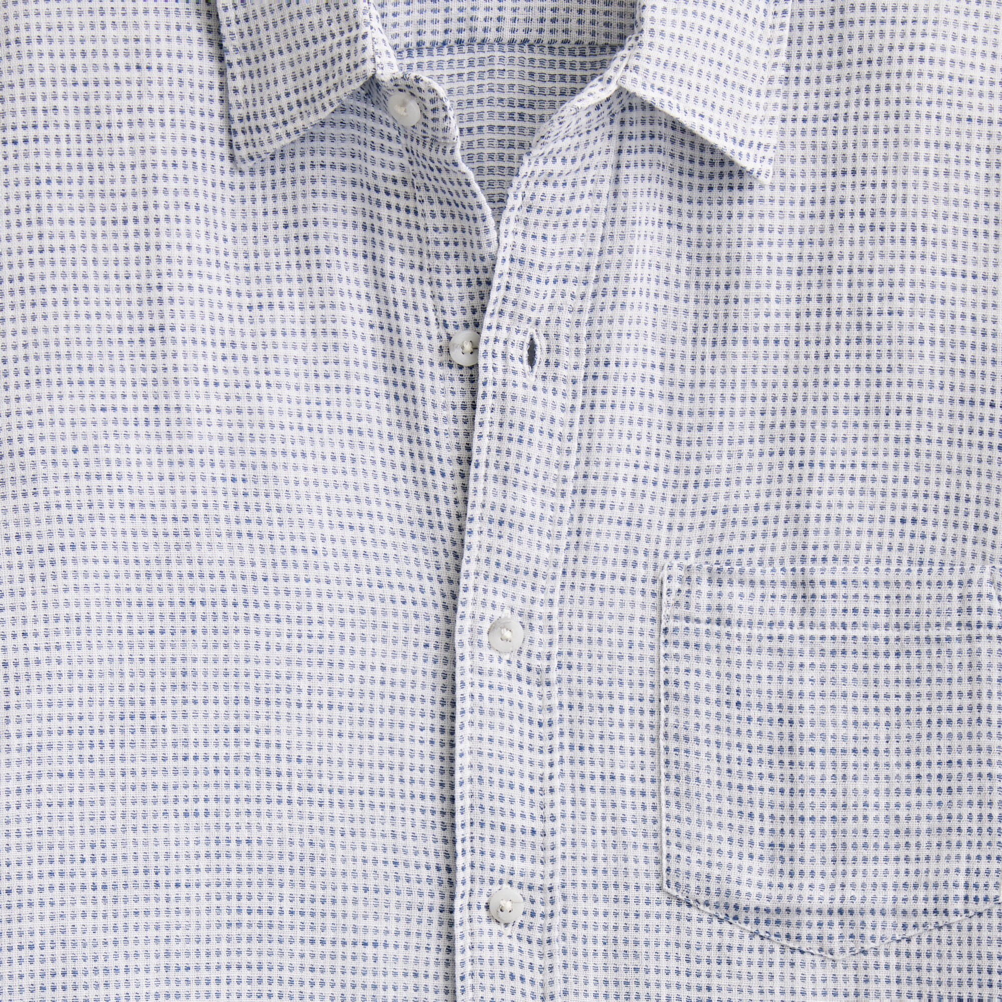 Short-sleeve slub dobby shirt