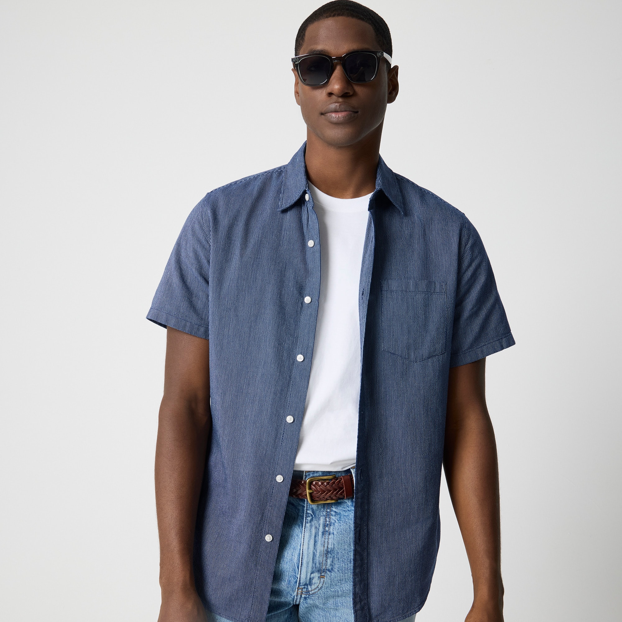 Striped short-sleeve shirt