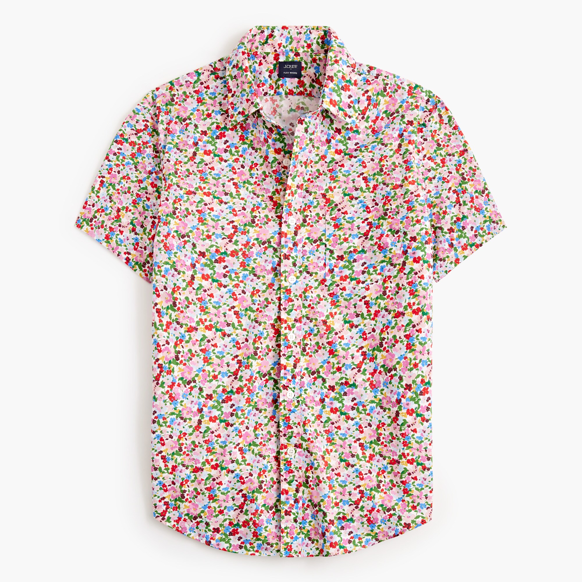  Short-sleeve printed flex casual shirt