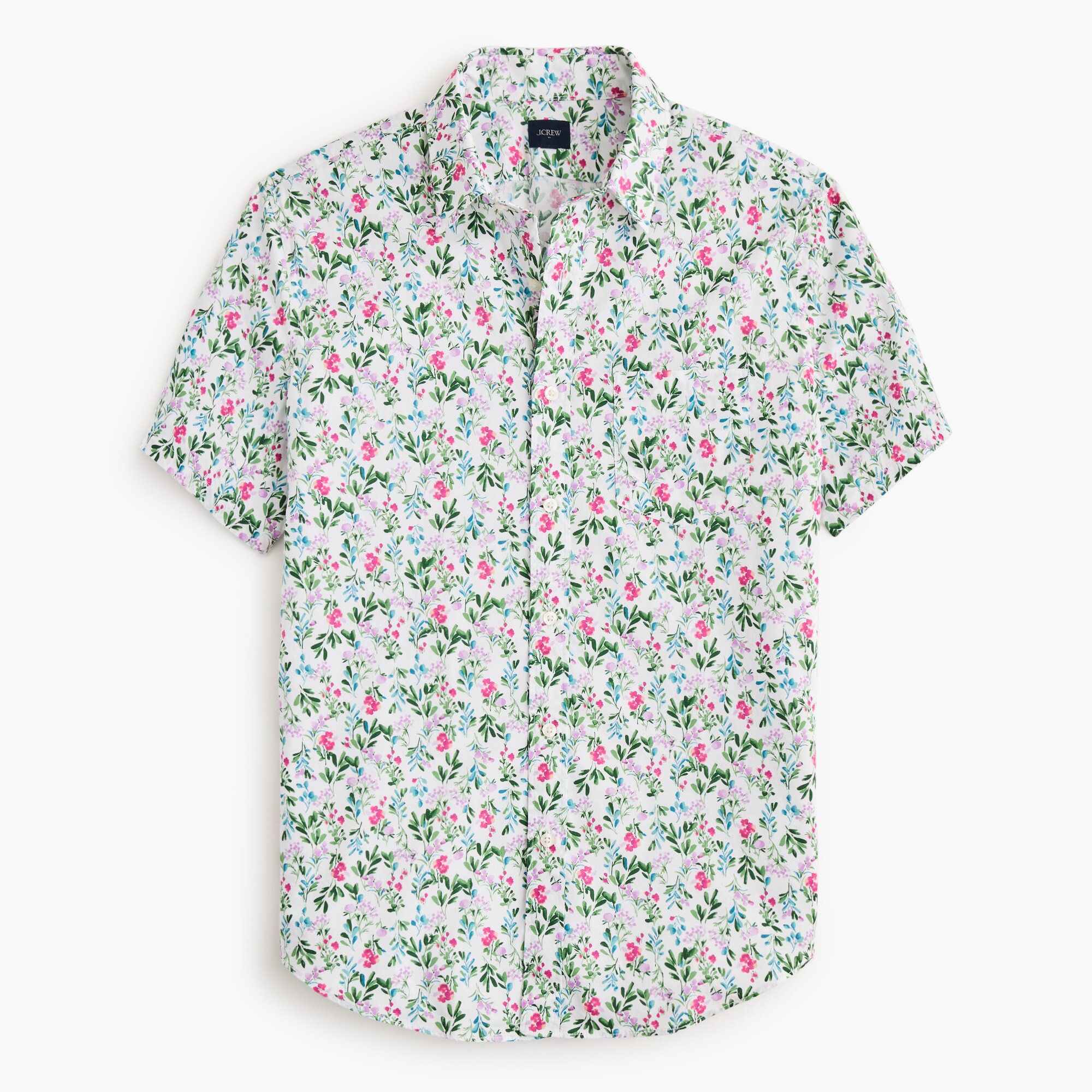 Short-sleeve printed flex casual shirt