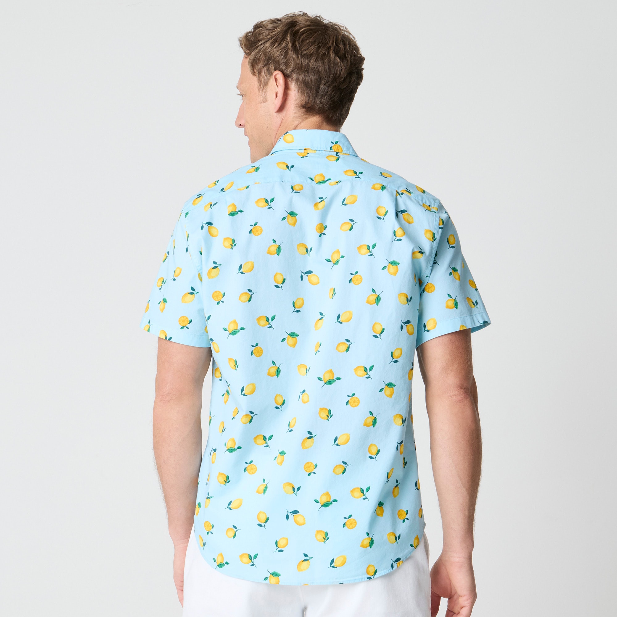 Short-sleeve printed flex casual shirt