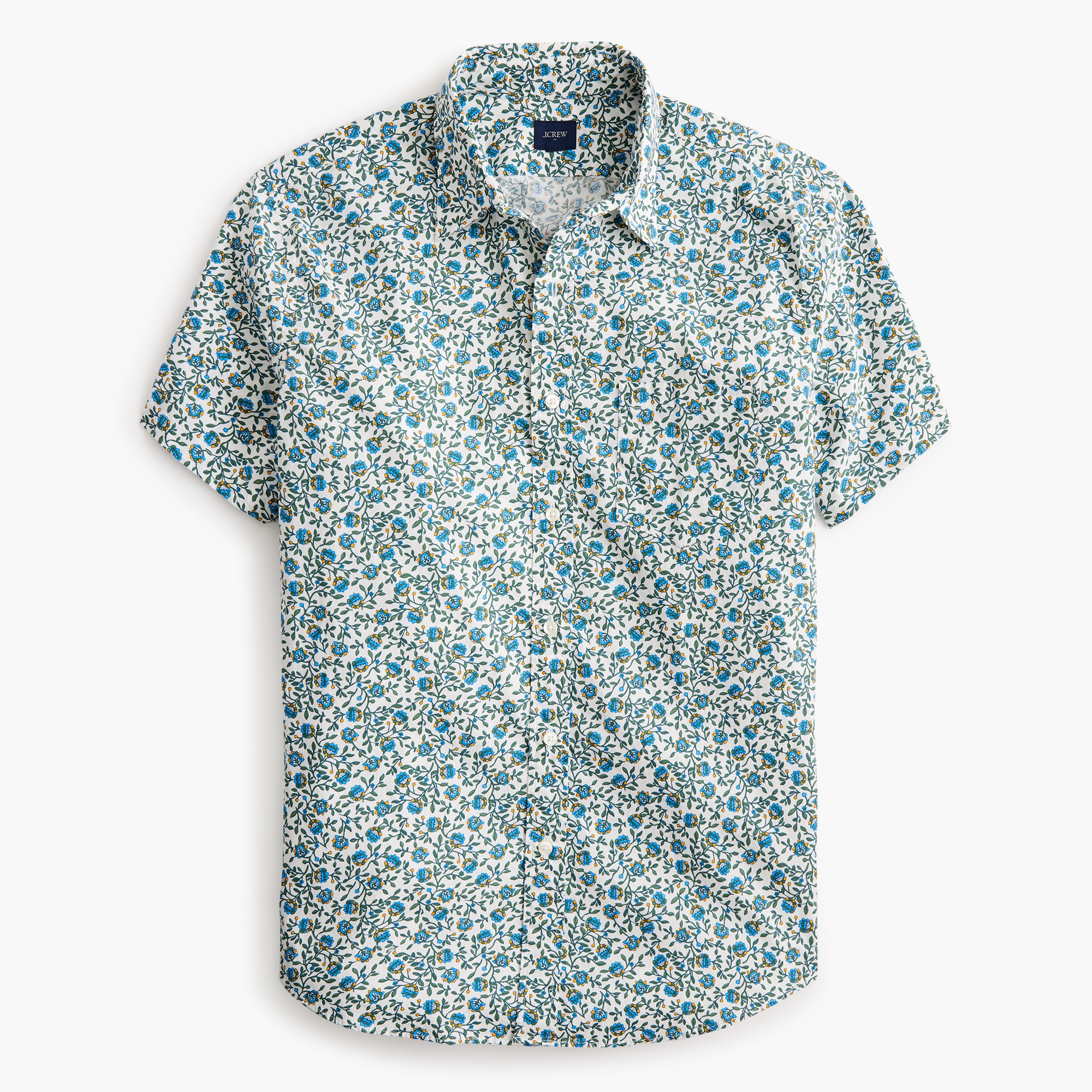 Short-sleeve printed flex casual shirt