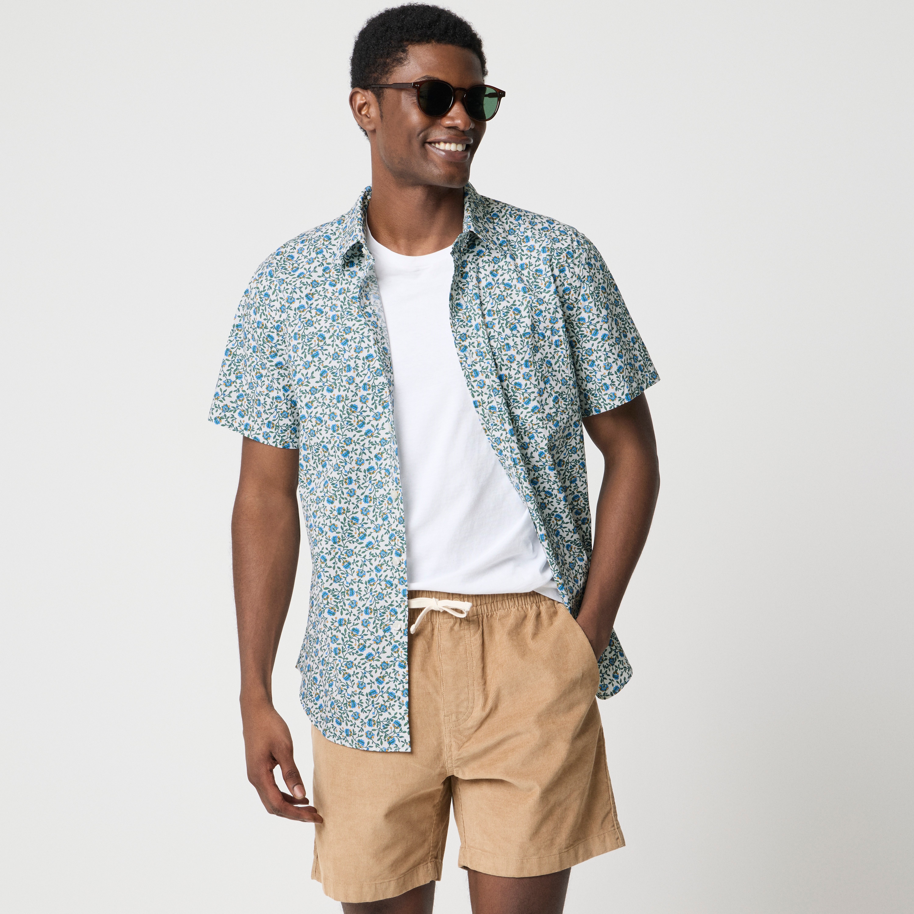 Short-sleeve Printed Flex Casual Shirt For Men | Factory