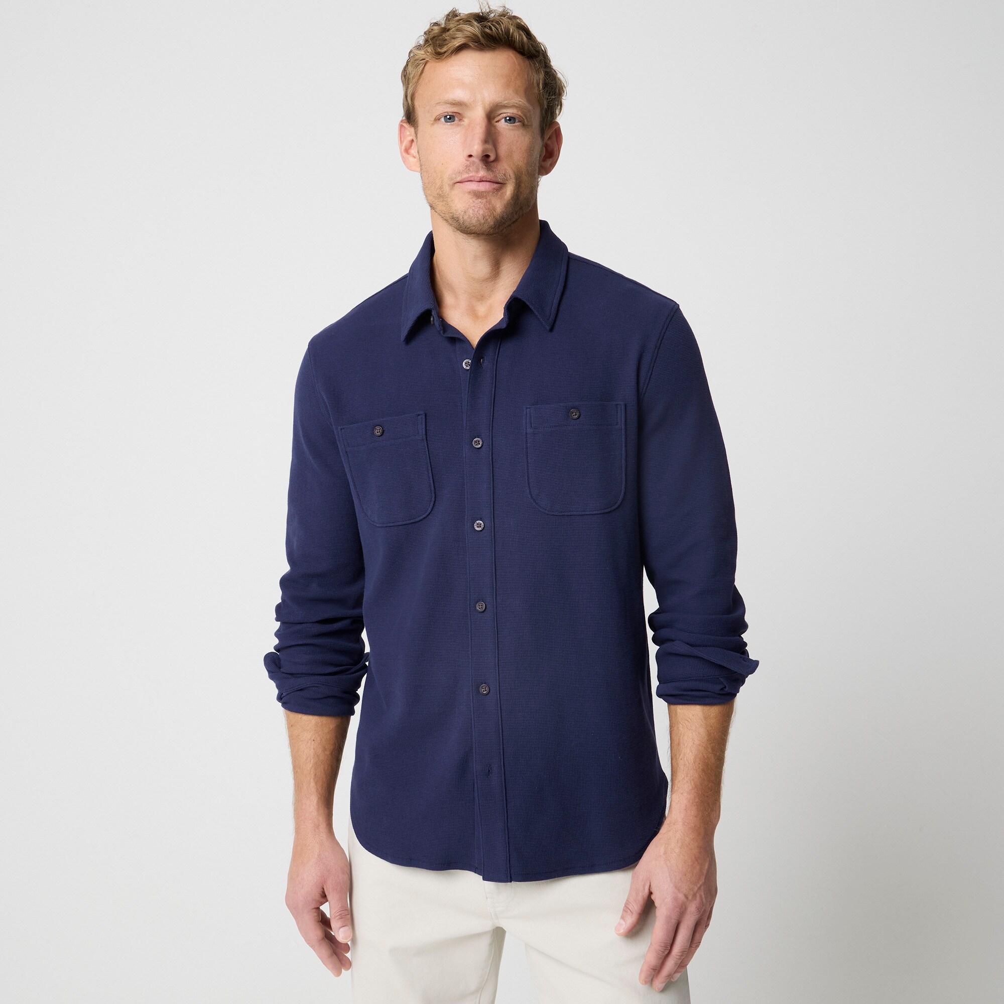 Waffle-knit shirt