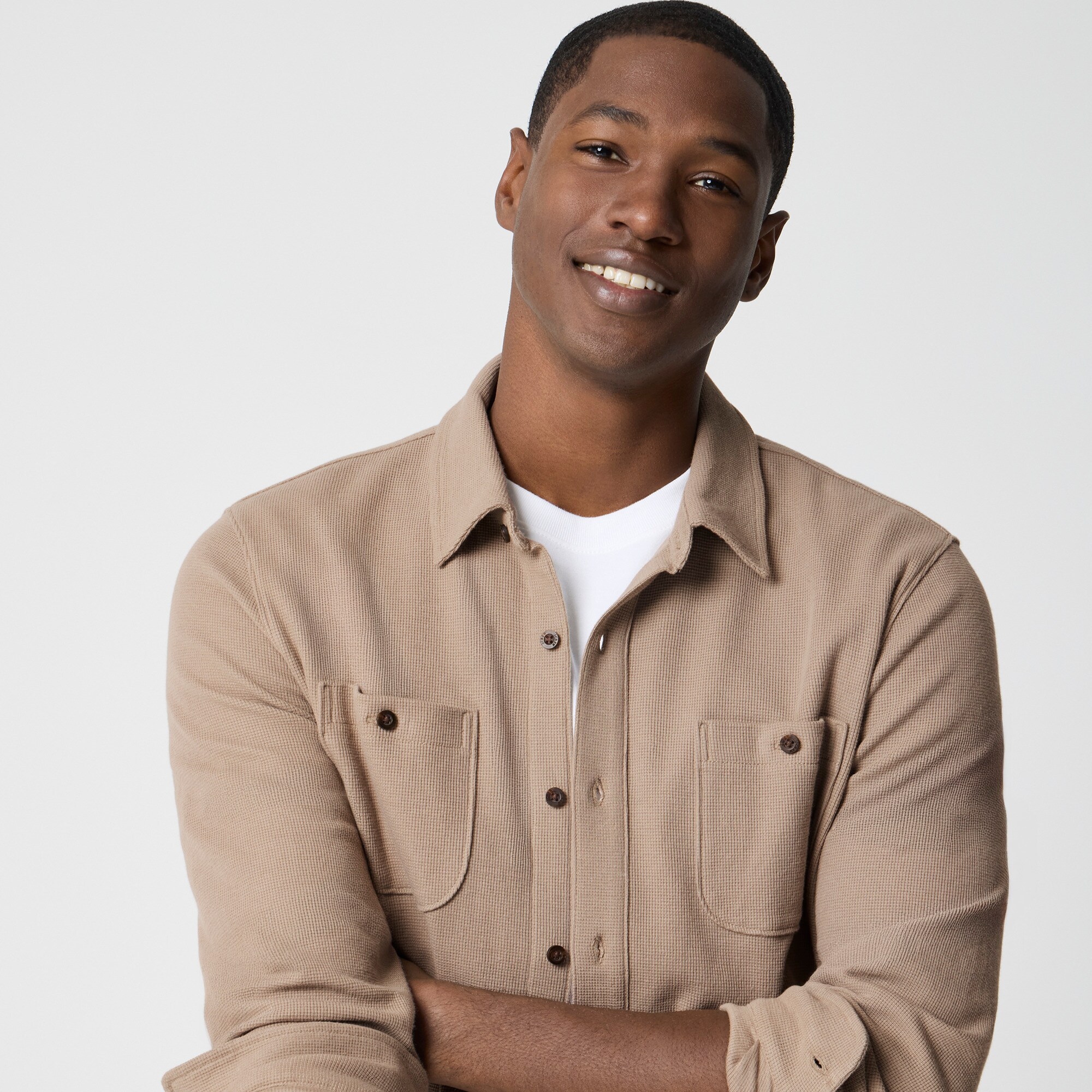 Waffle-knit shirt