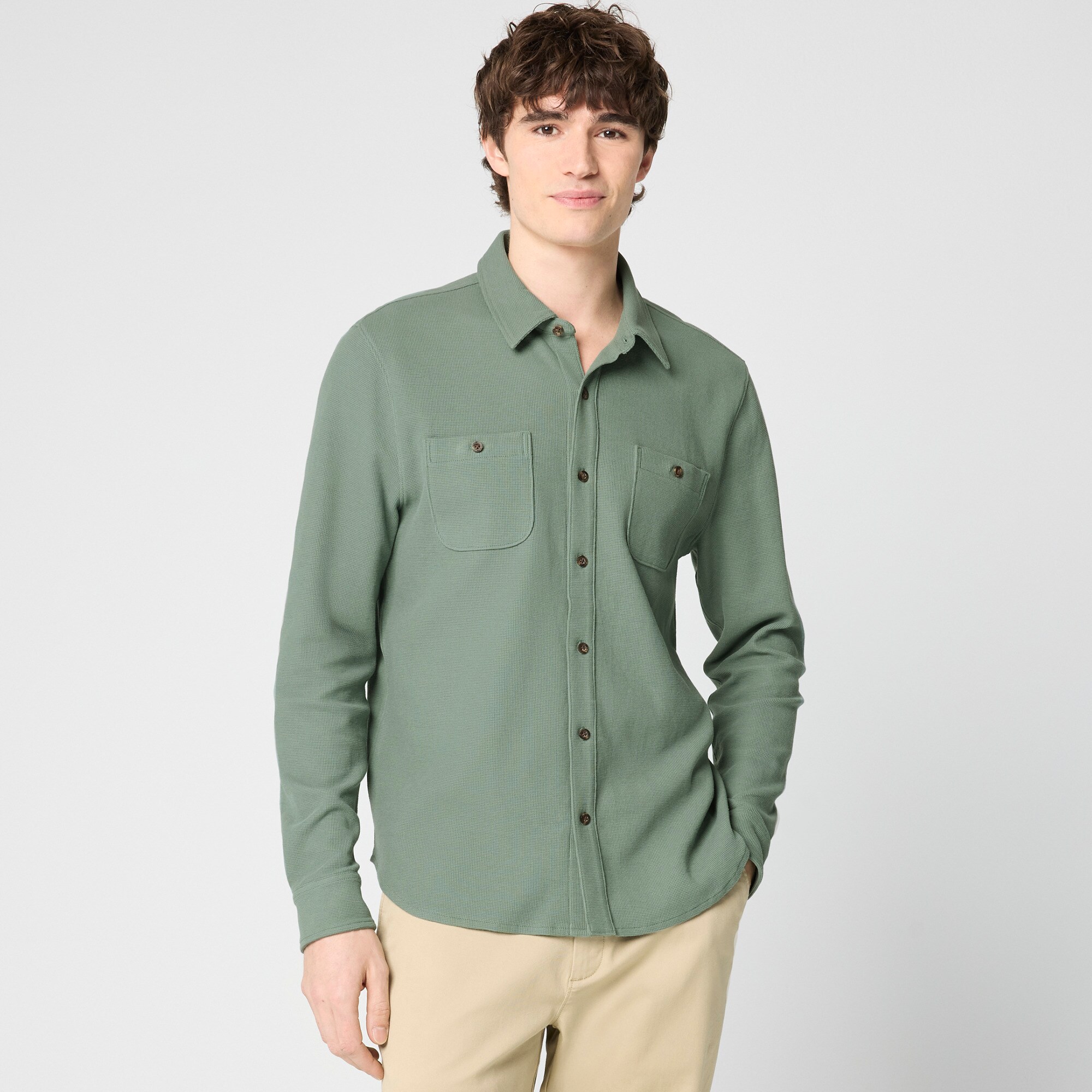 Waffle-knit shirt