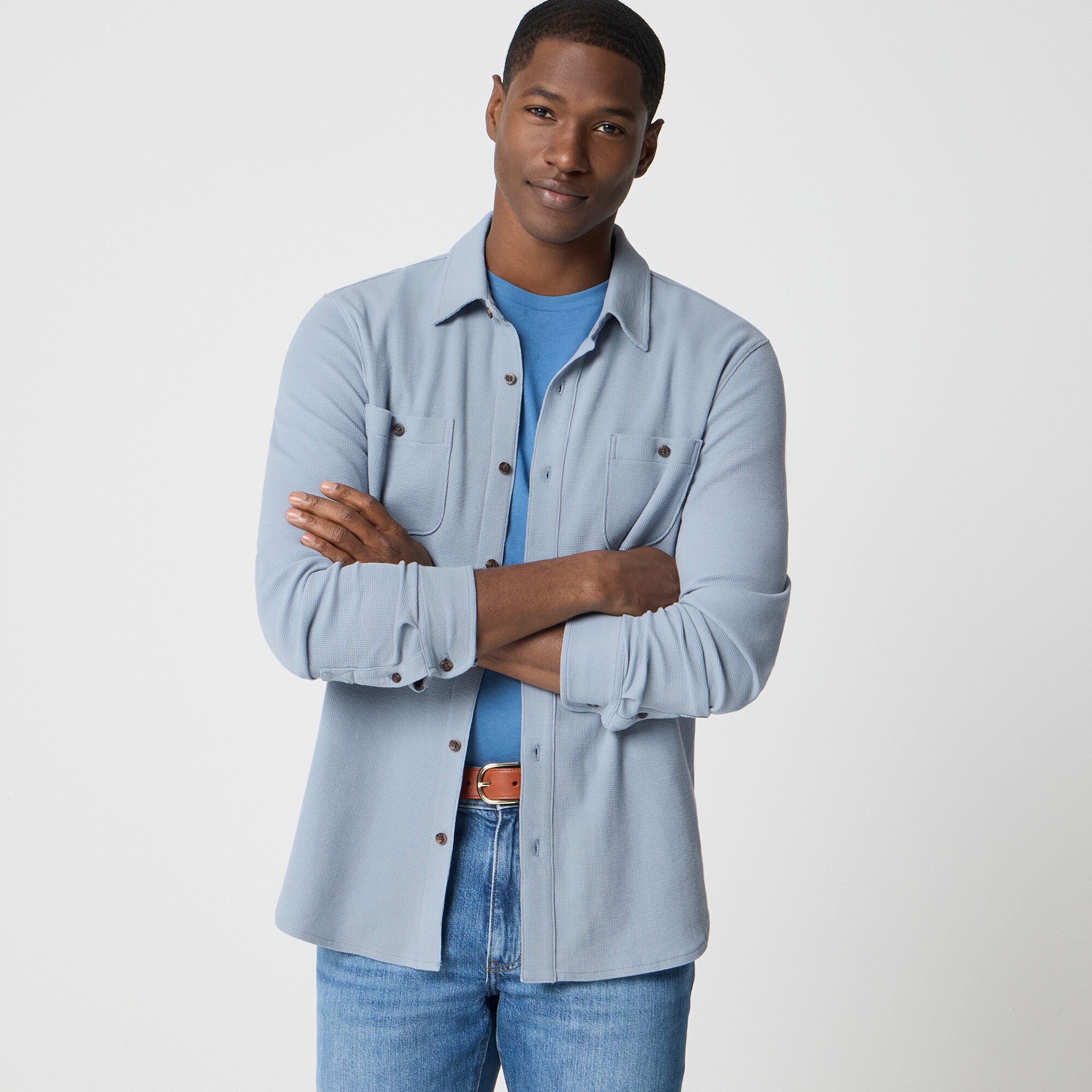 mens Waffle-knit shirt