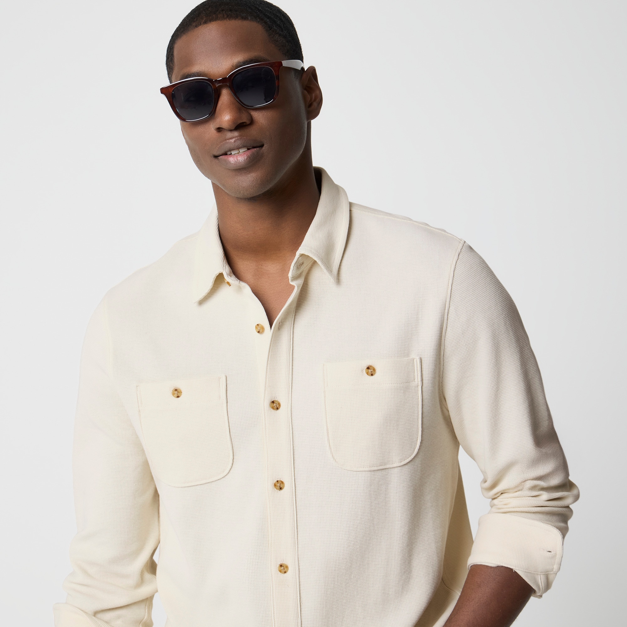 Waffle-knit shirt