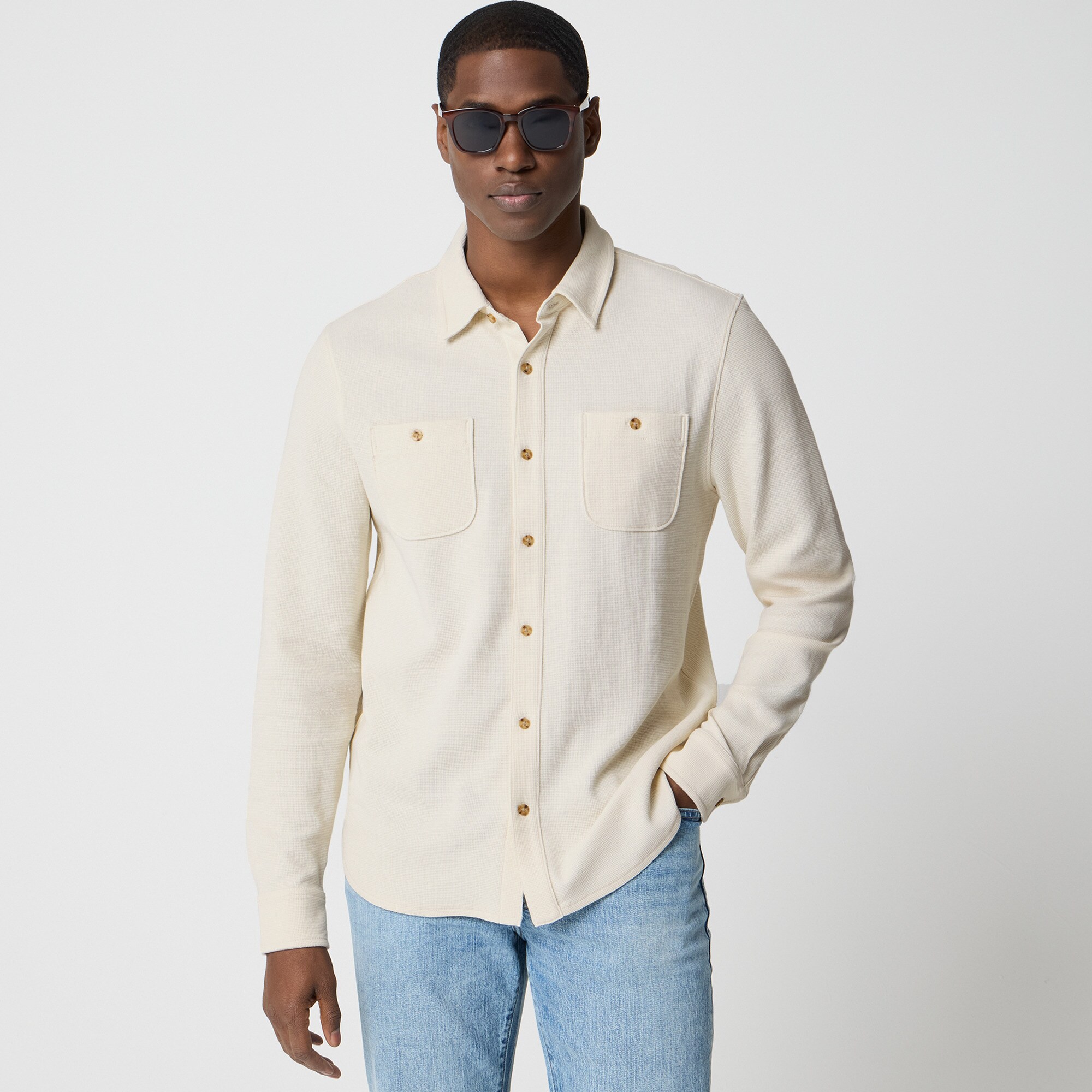 mens Waffle-knit shirt
