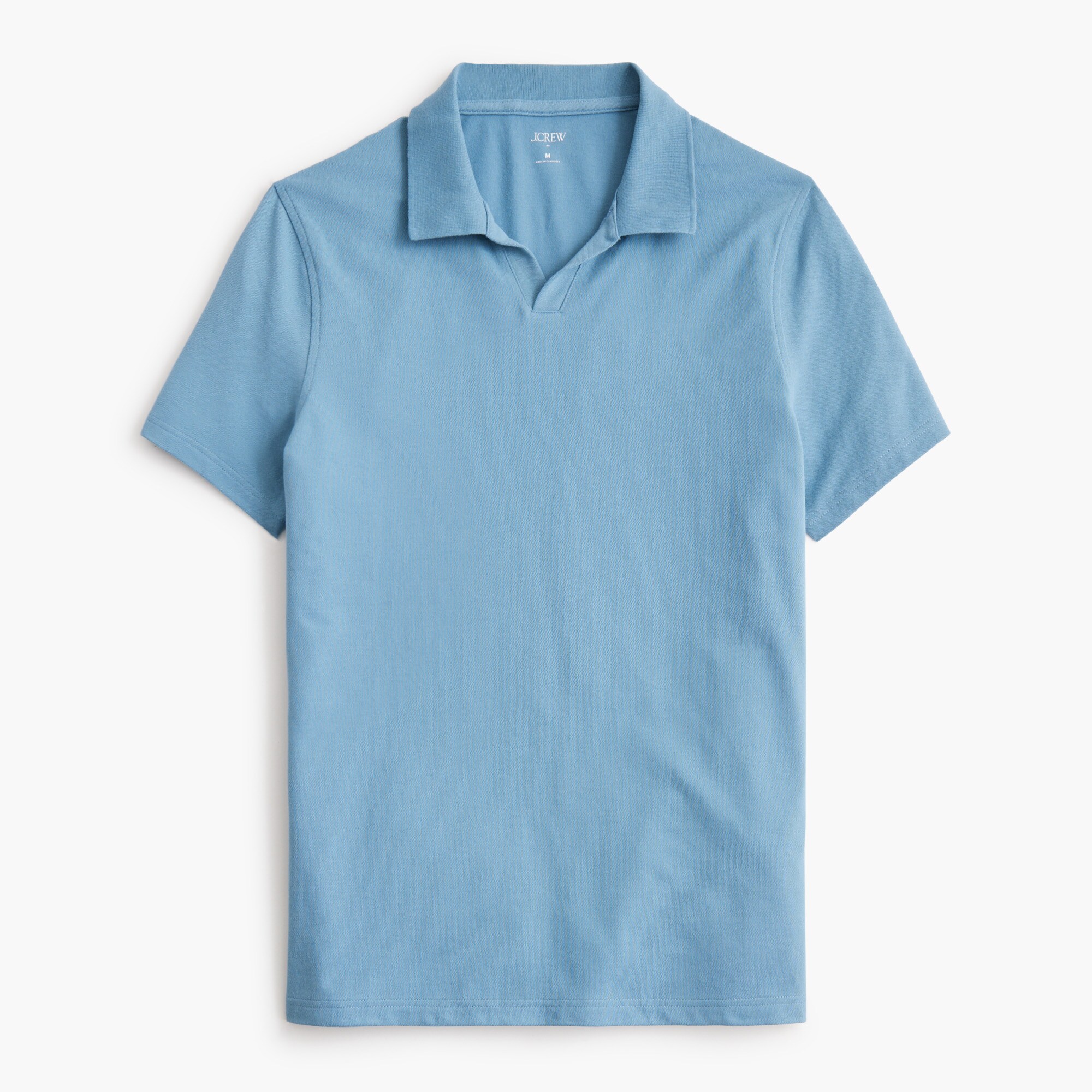 Flex piqué johnny-collar polo shirt