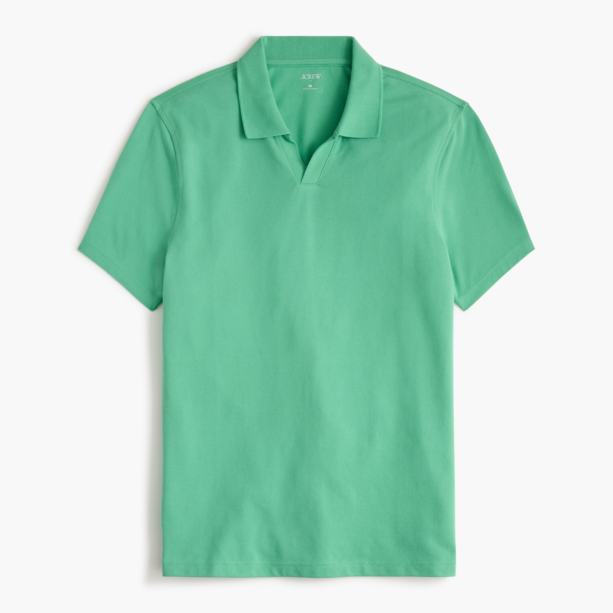 Flex piqué johnny-collar polo shirt