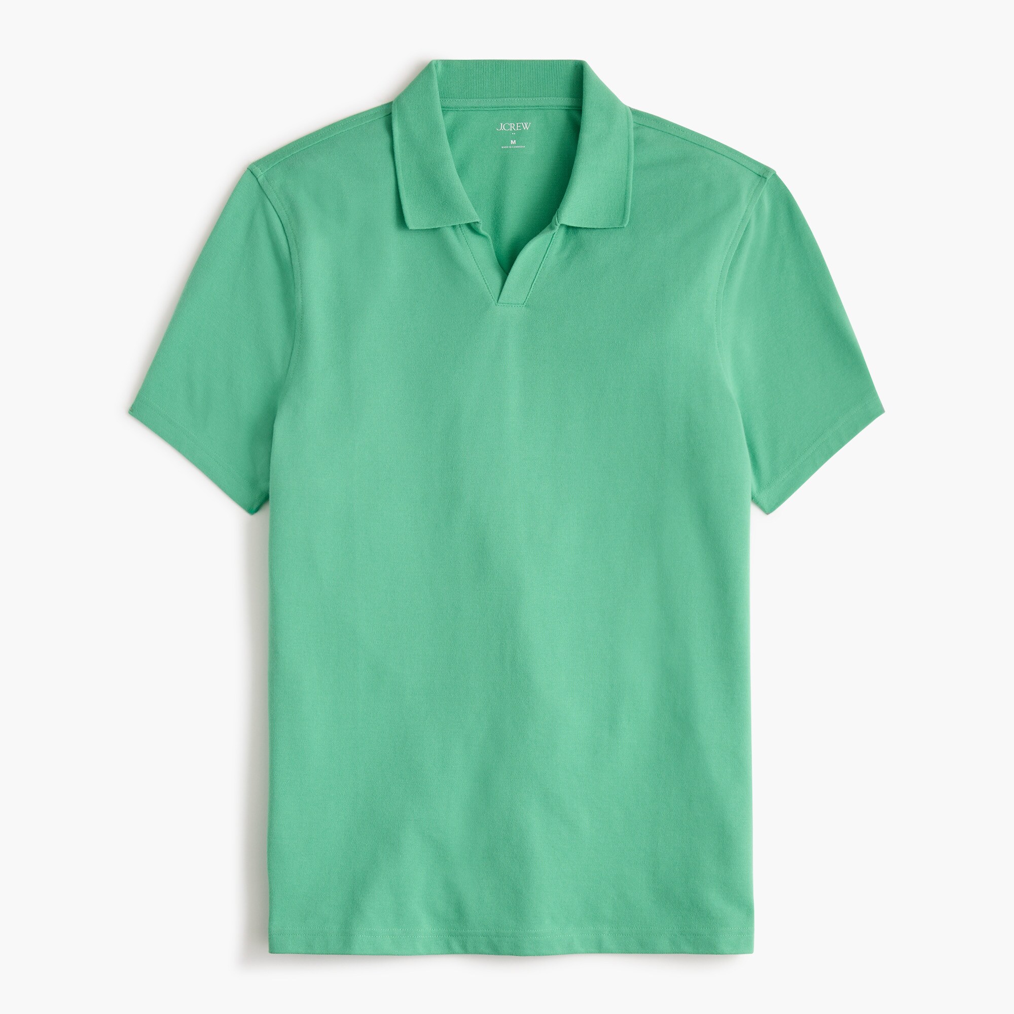 Flex piqué johnny-collar polo shirt