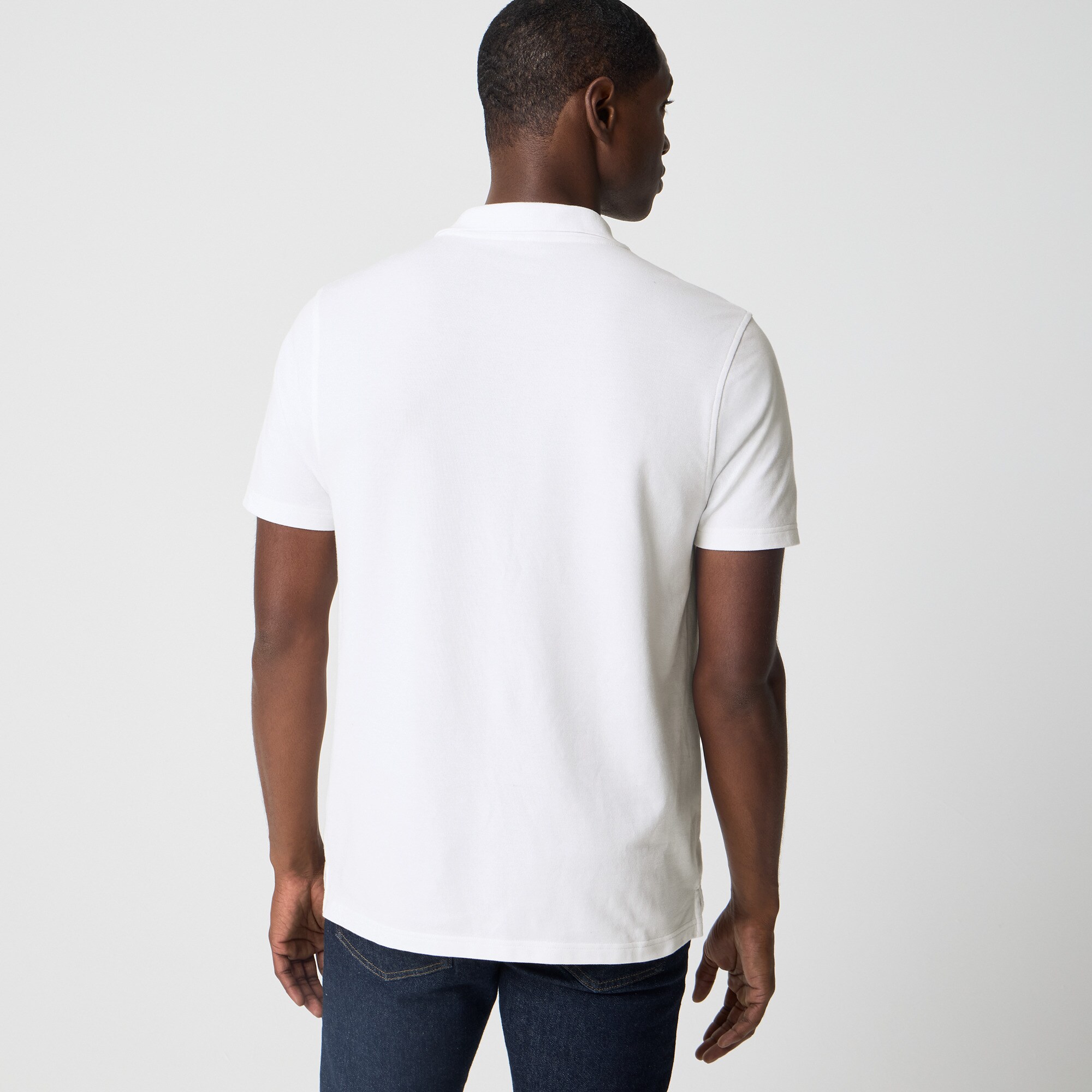 Flex piqué johnny-collar polo shirt