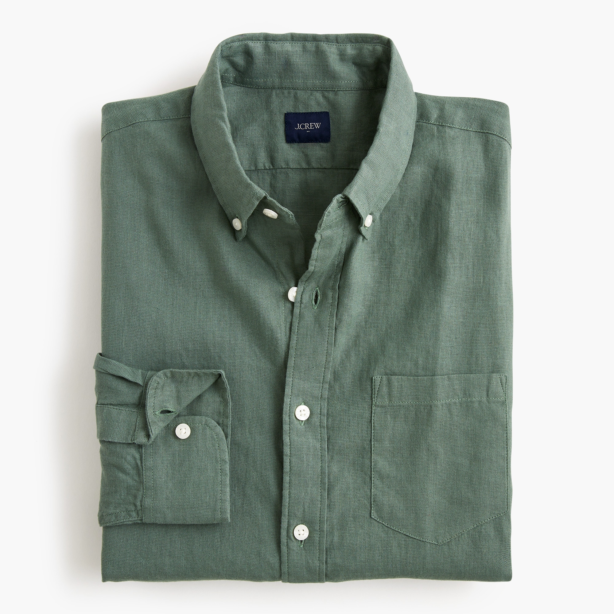 Slim-fit linen-blend shirt