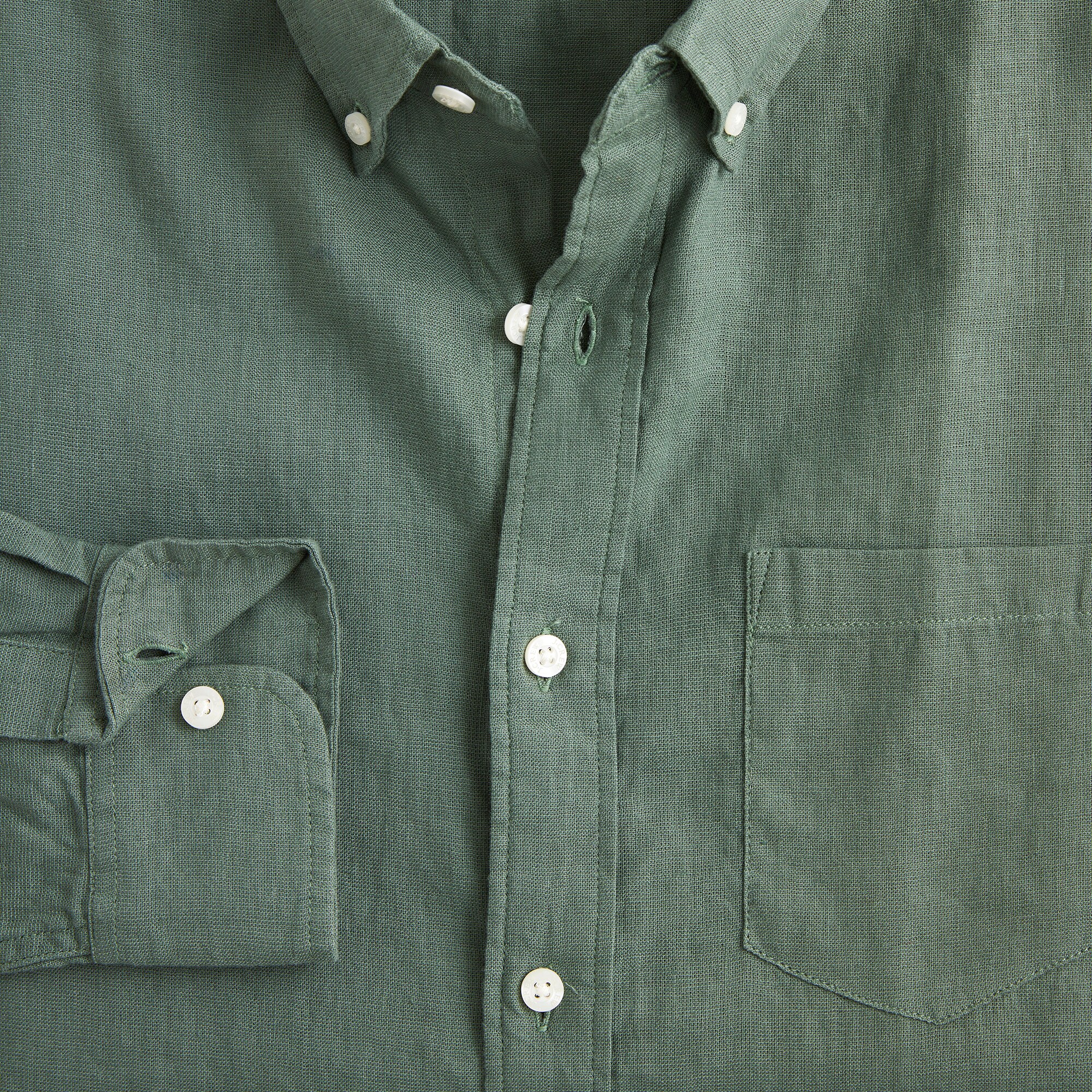 Slim-fit linen-blend shirt