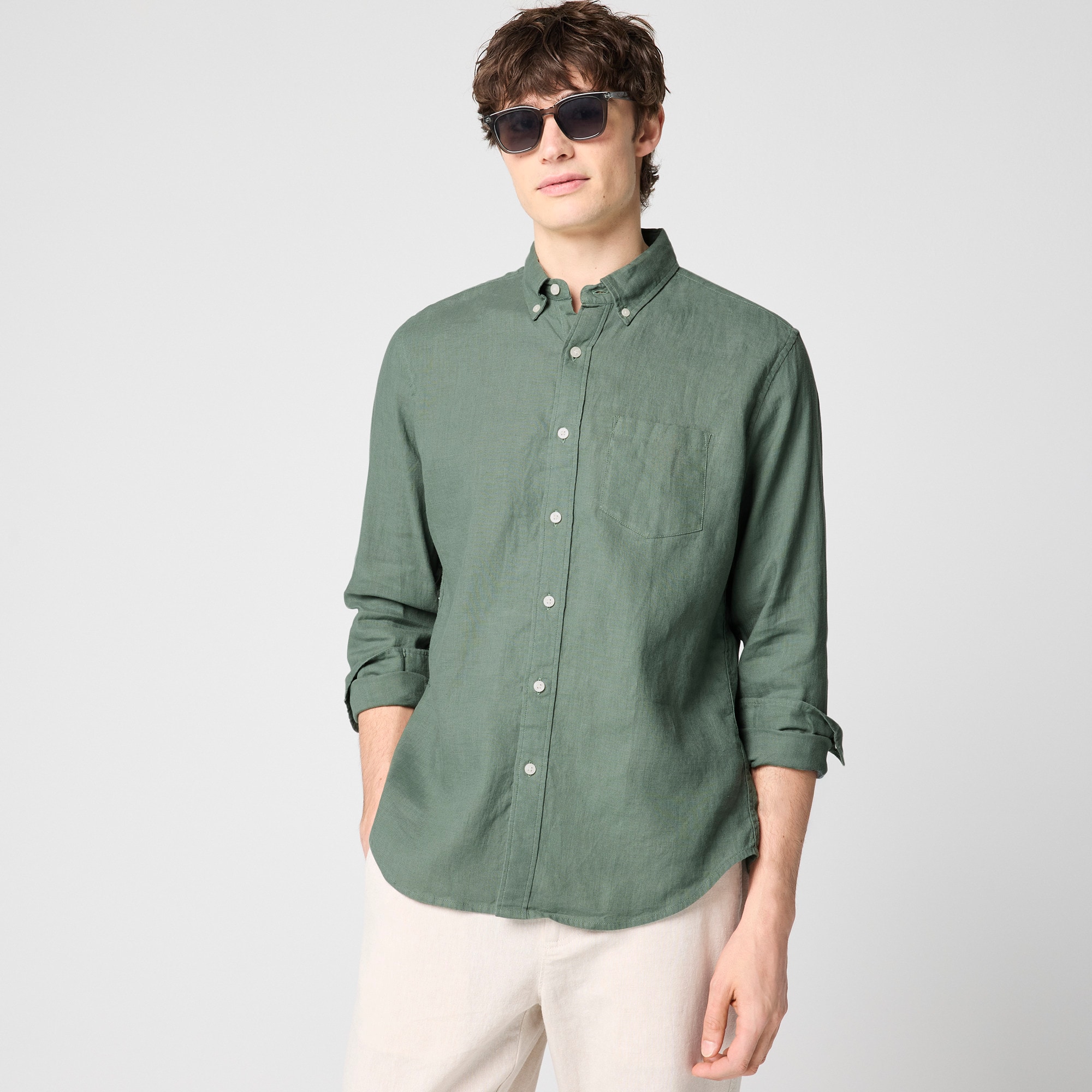 Classic-fit linen-blend shirt - image 5