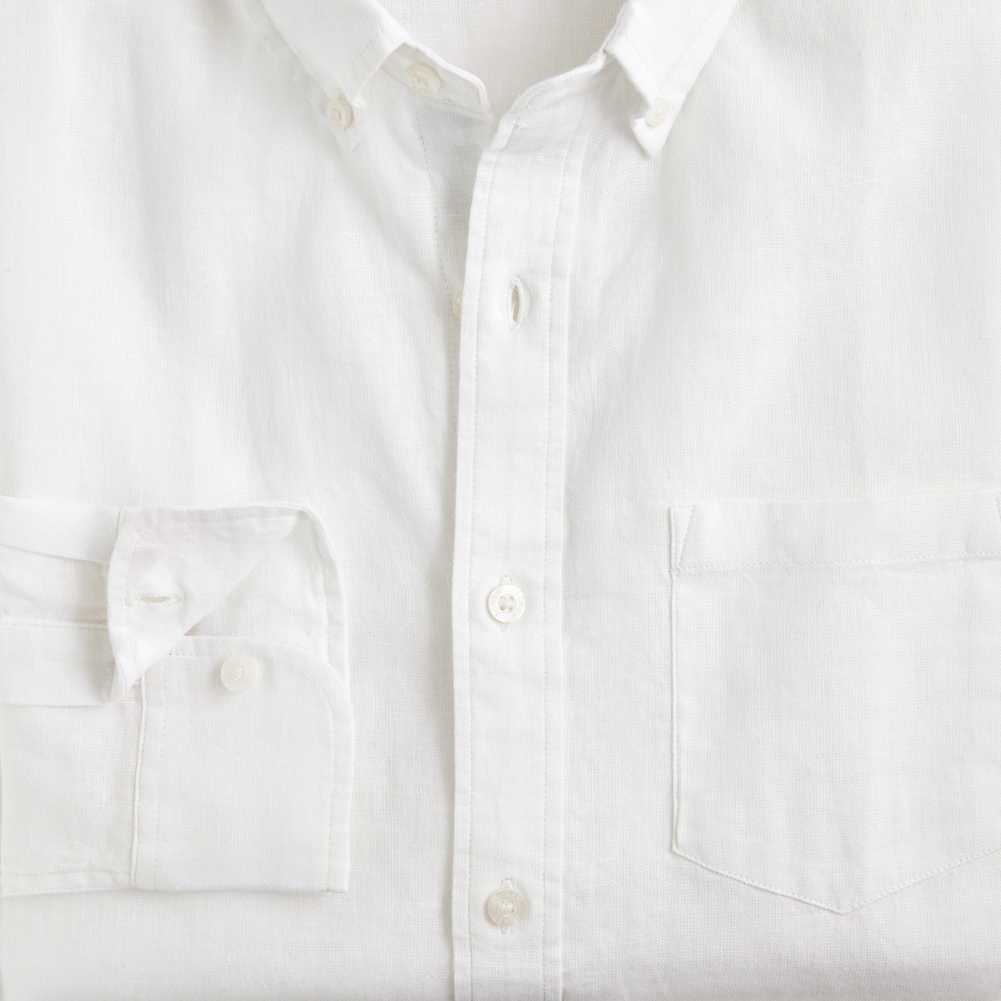 Classic-fit linen-blend shirt