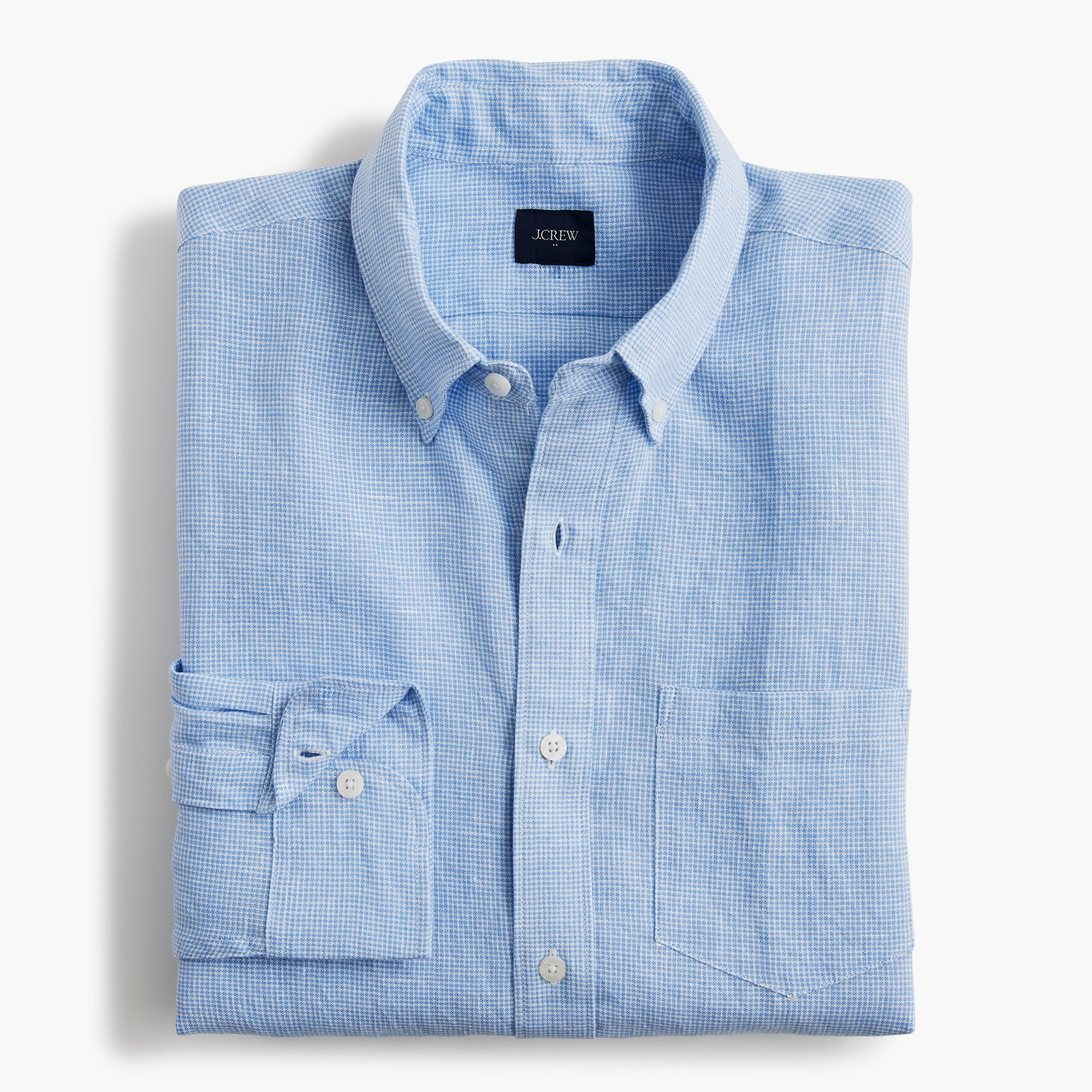 Classic-fit linen-blend shirt