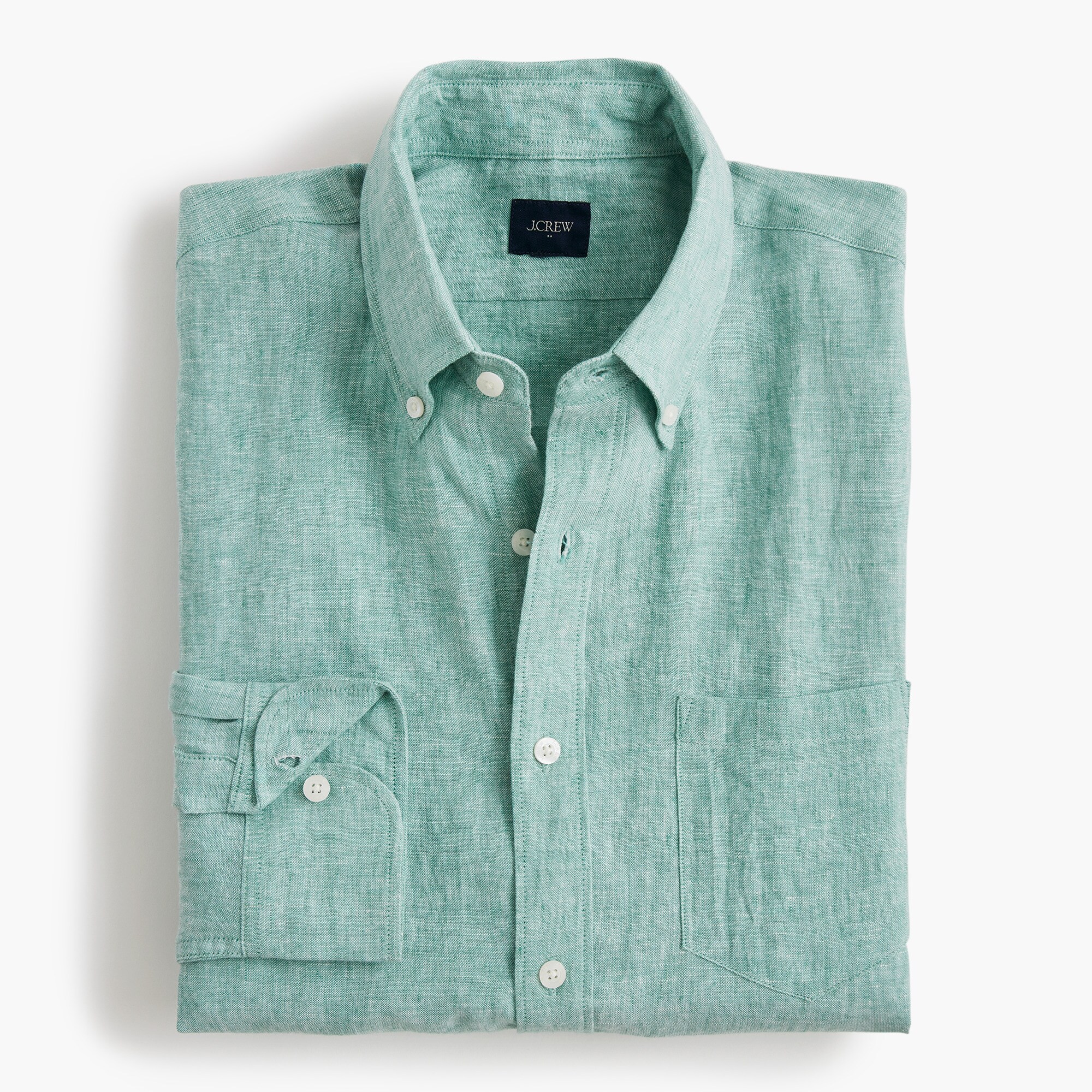 Classic-fit linen-blend shirt