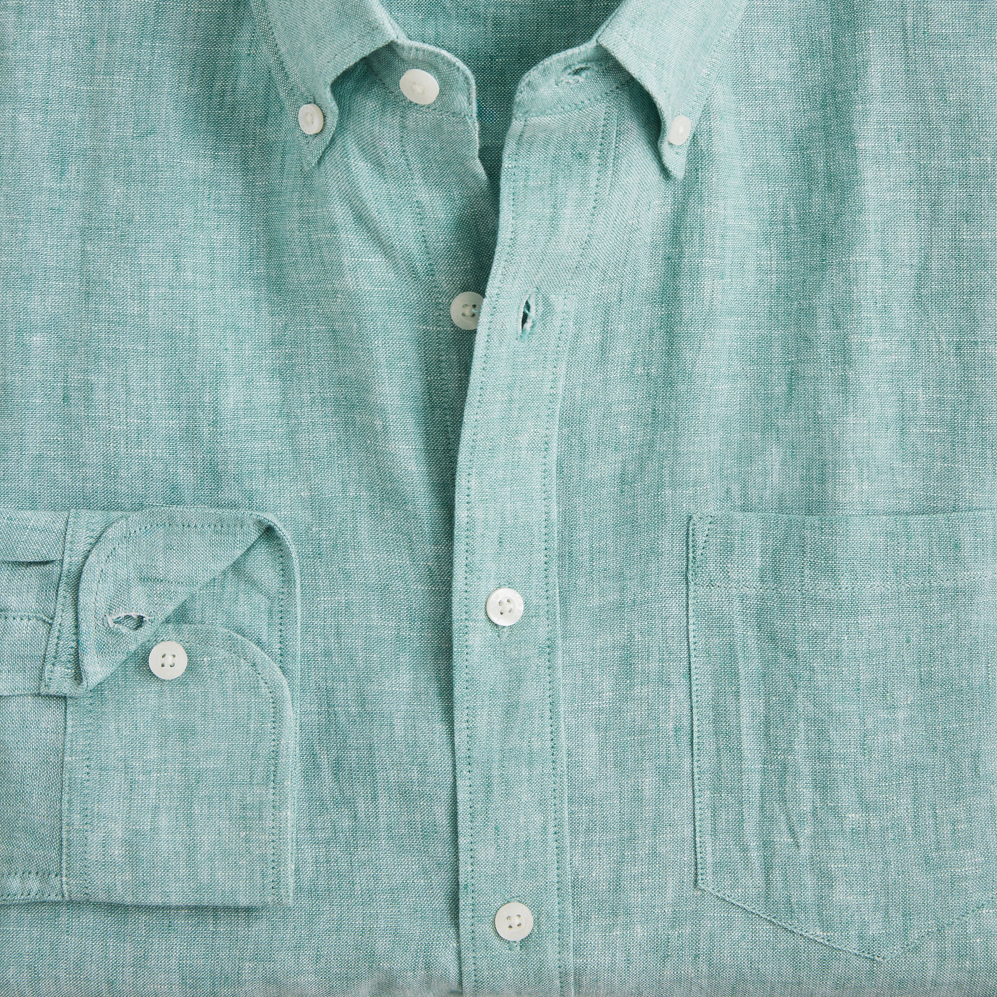 Classic-fit linen-blend shirt