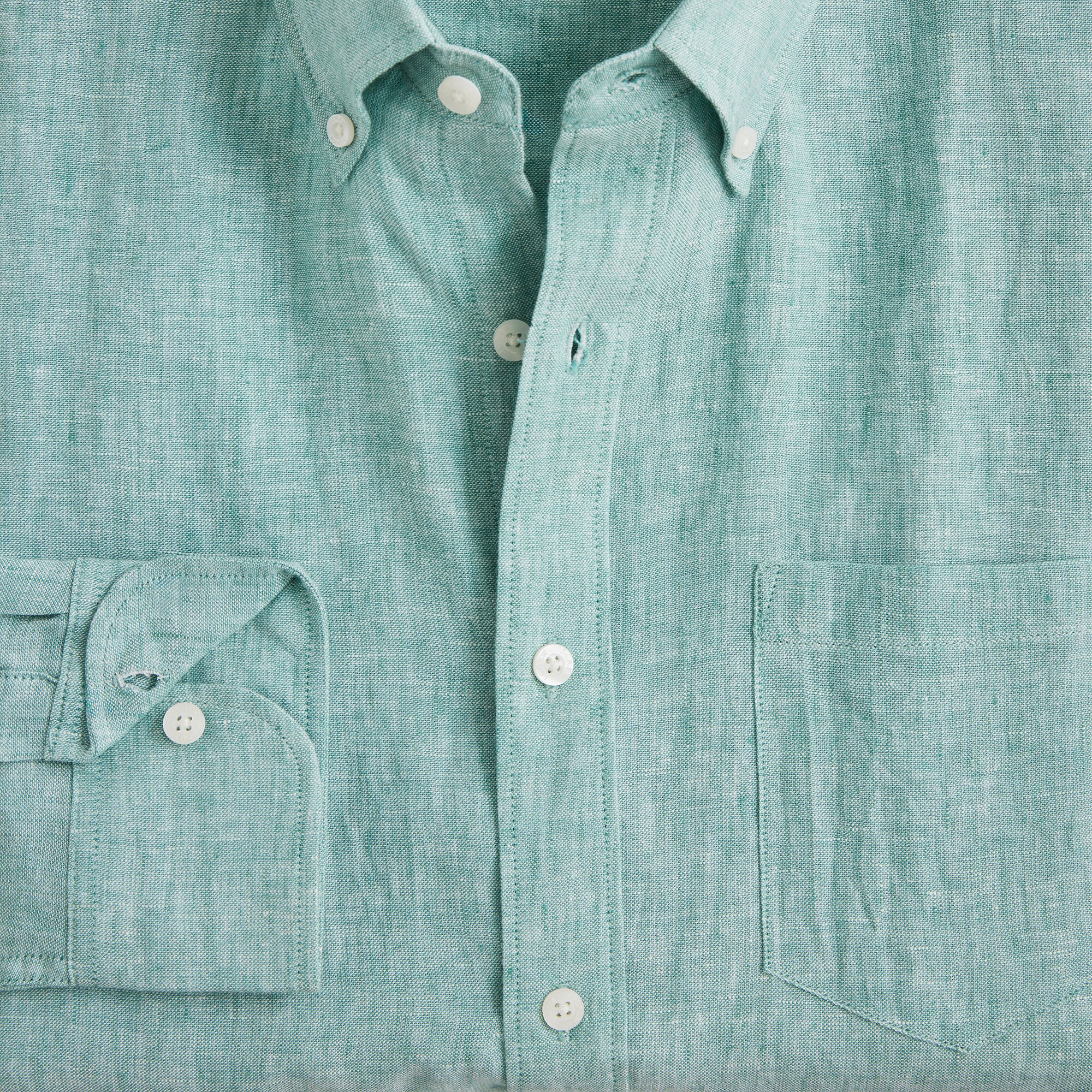 Classic-fit linen-blend shirt