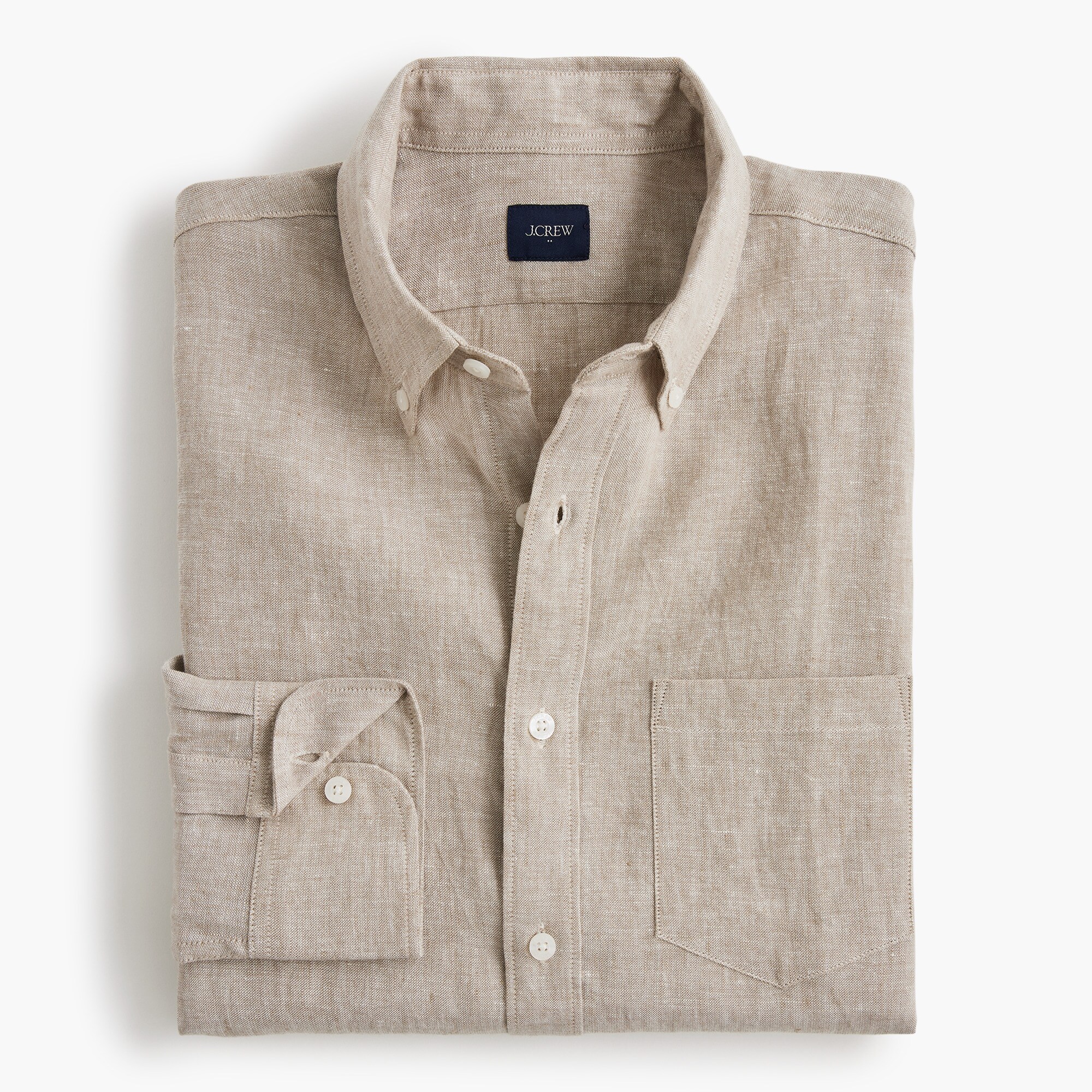 Classic-fit linen-blend shirt