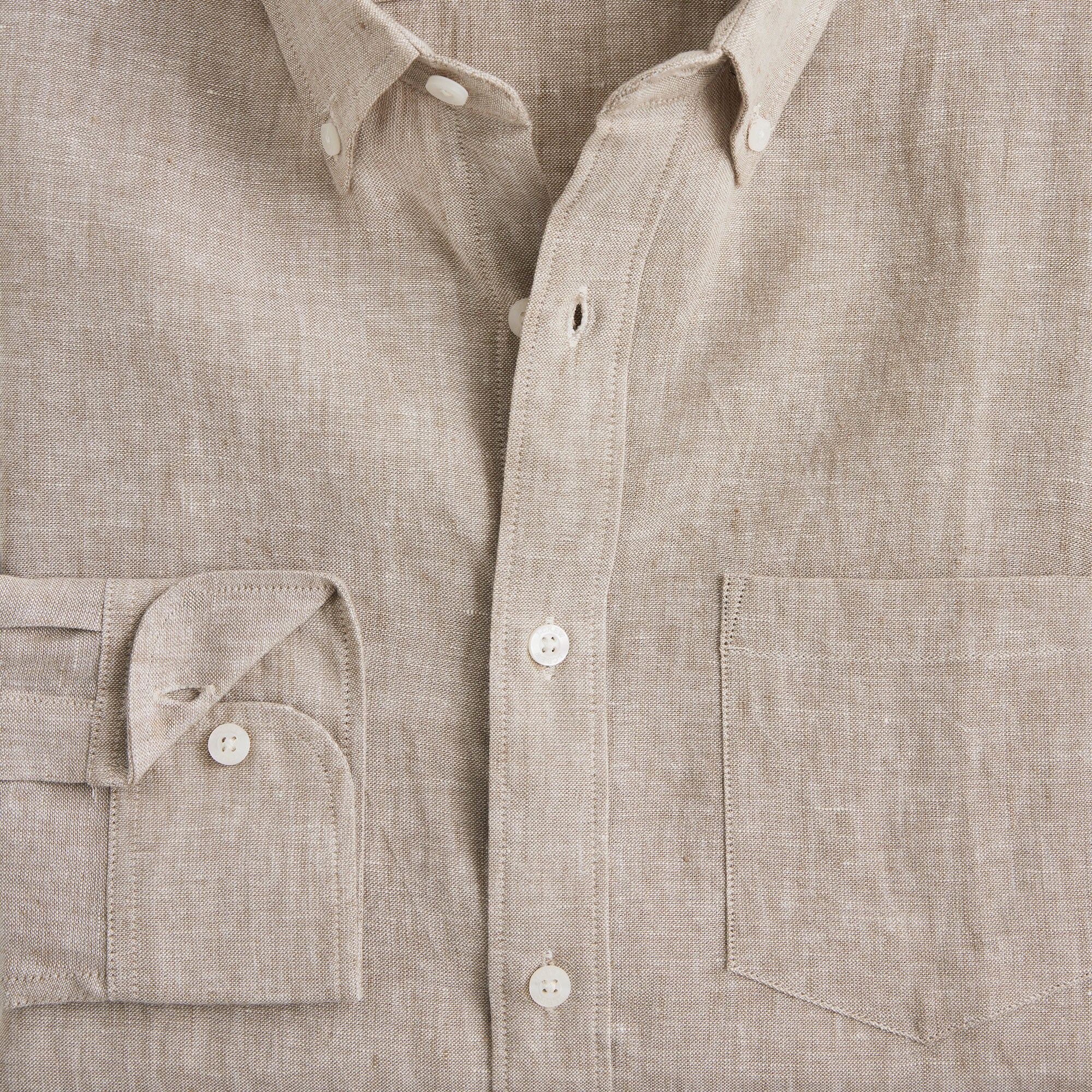 Classic-fit linen-blend shirt