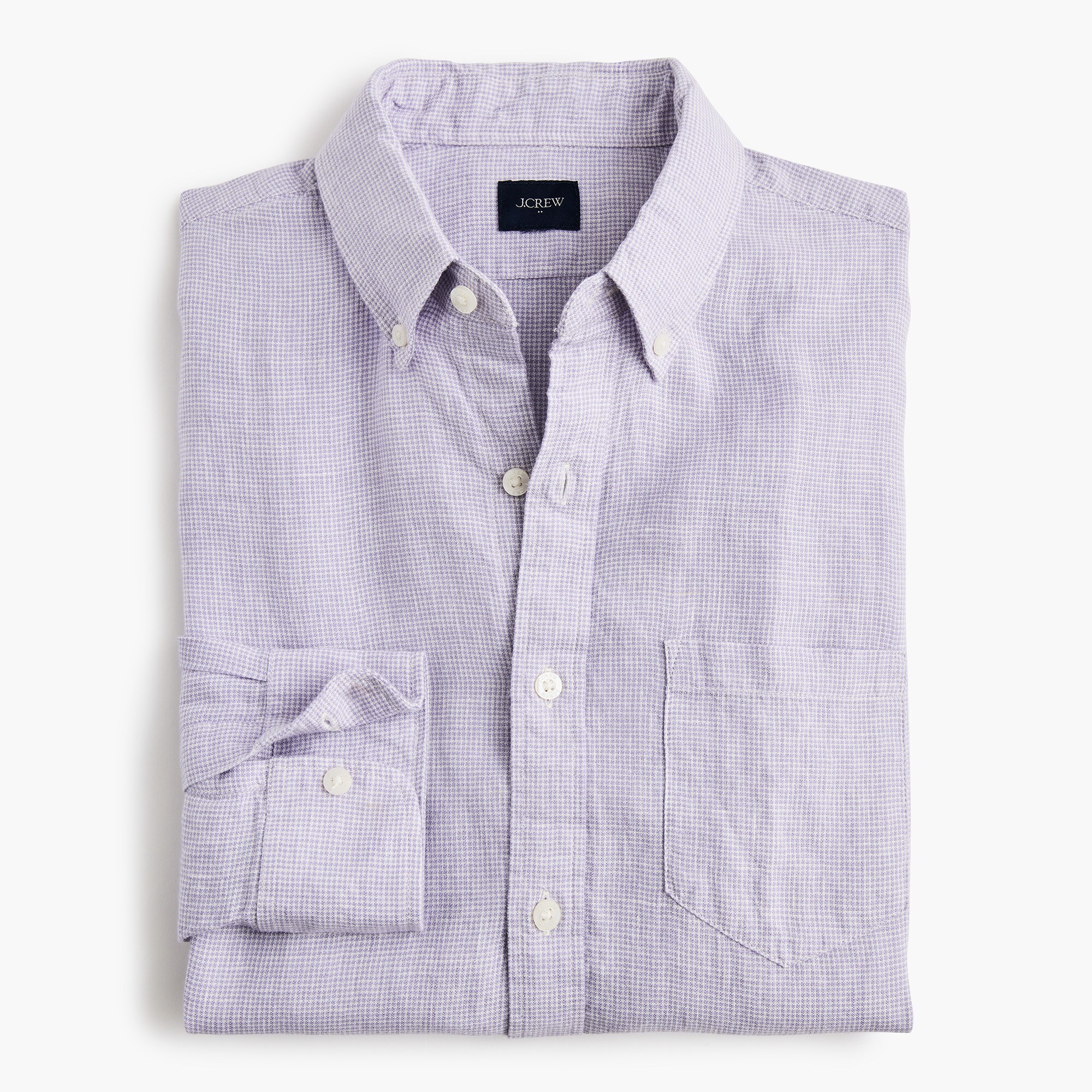 Classic-fit linen-blend shirt
