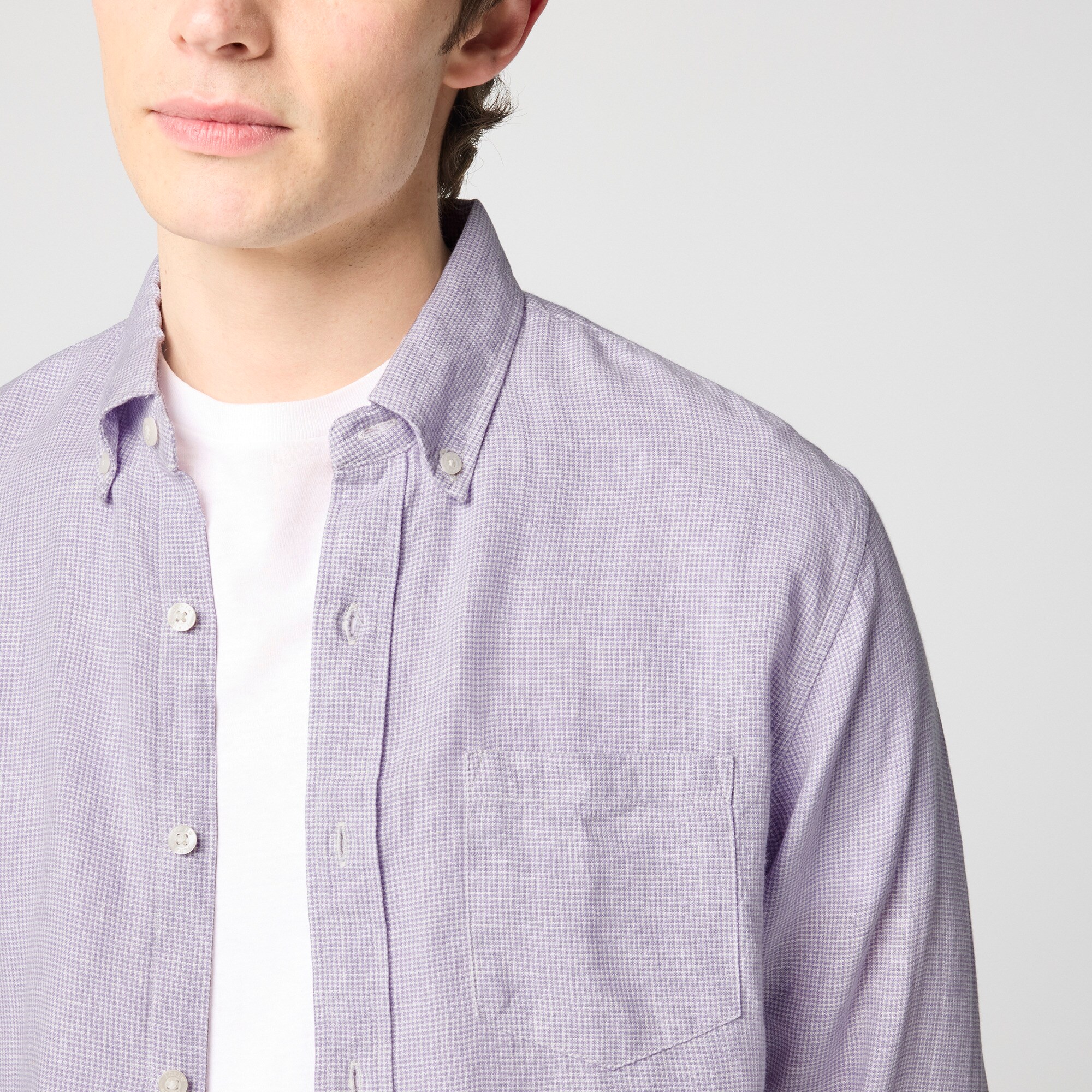 Classic-fit linen-blend shirt