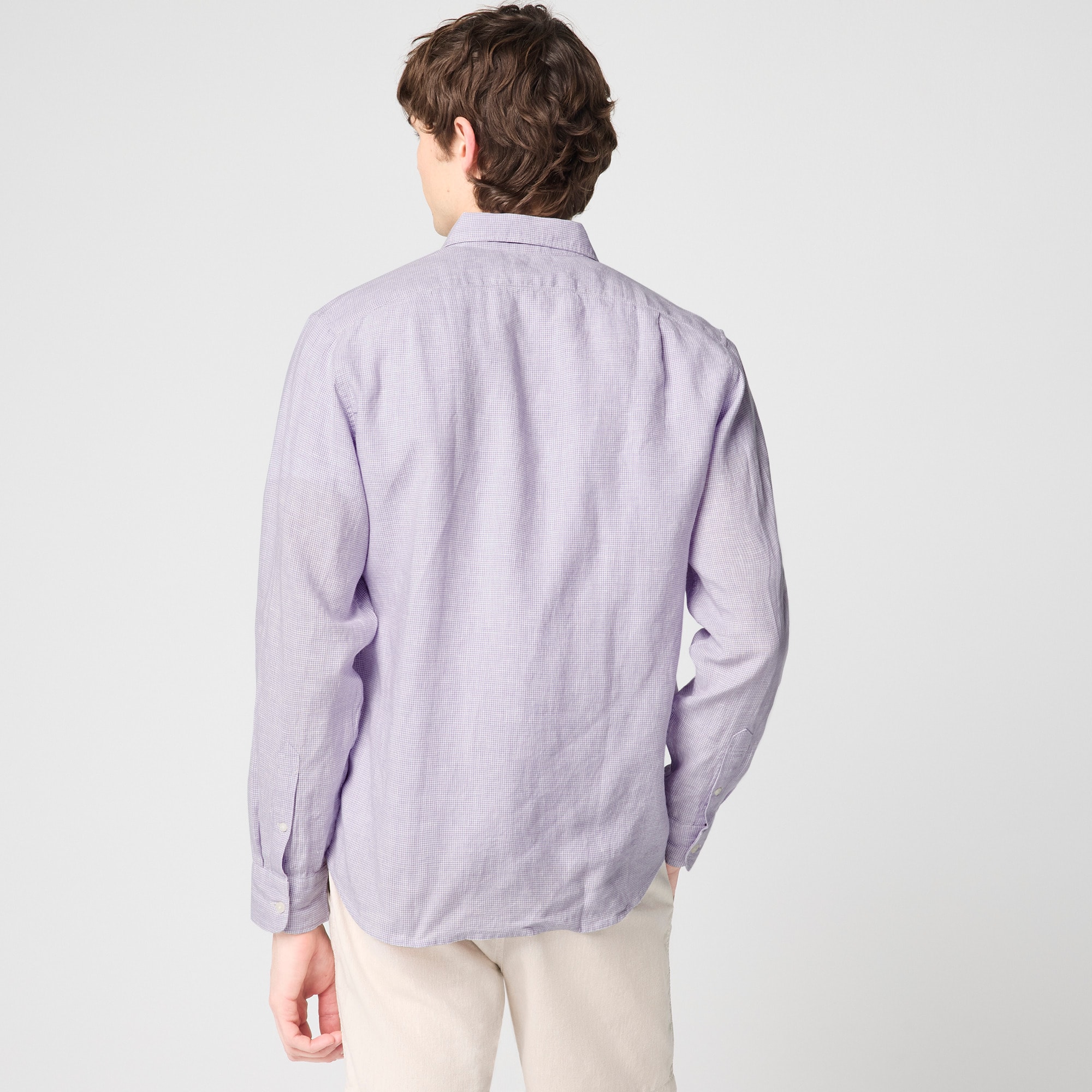 Classic-fit linen-blend shirt