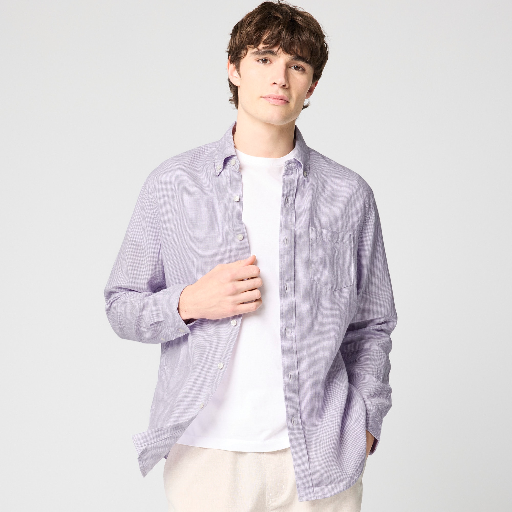 Classic-fit Linen-blend Shirt For Men | Factory