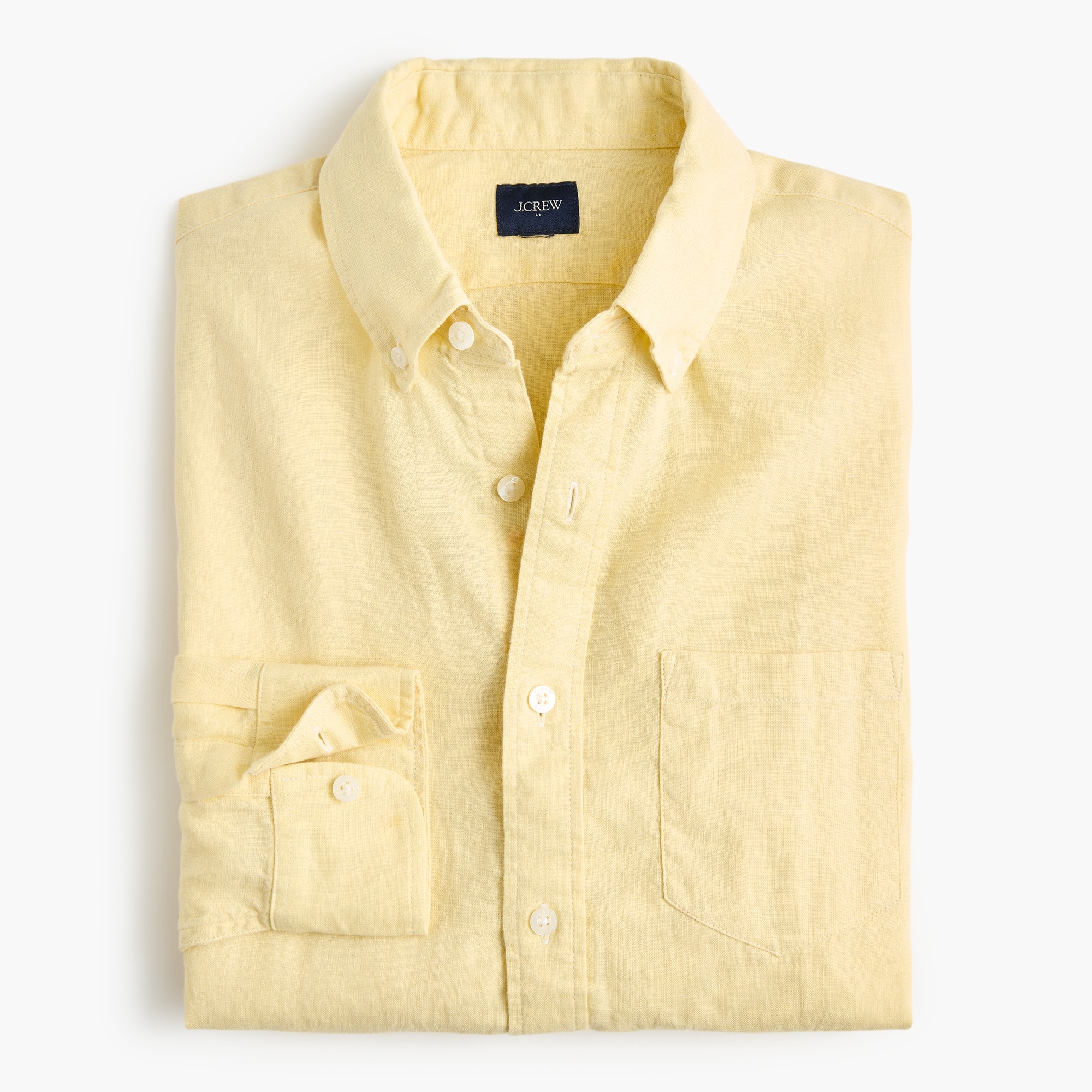 Classic-fit linen-blend shirt