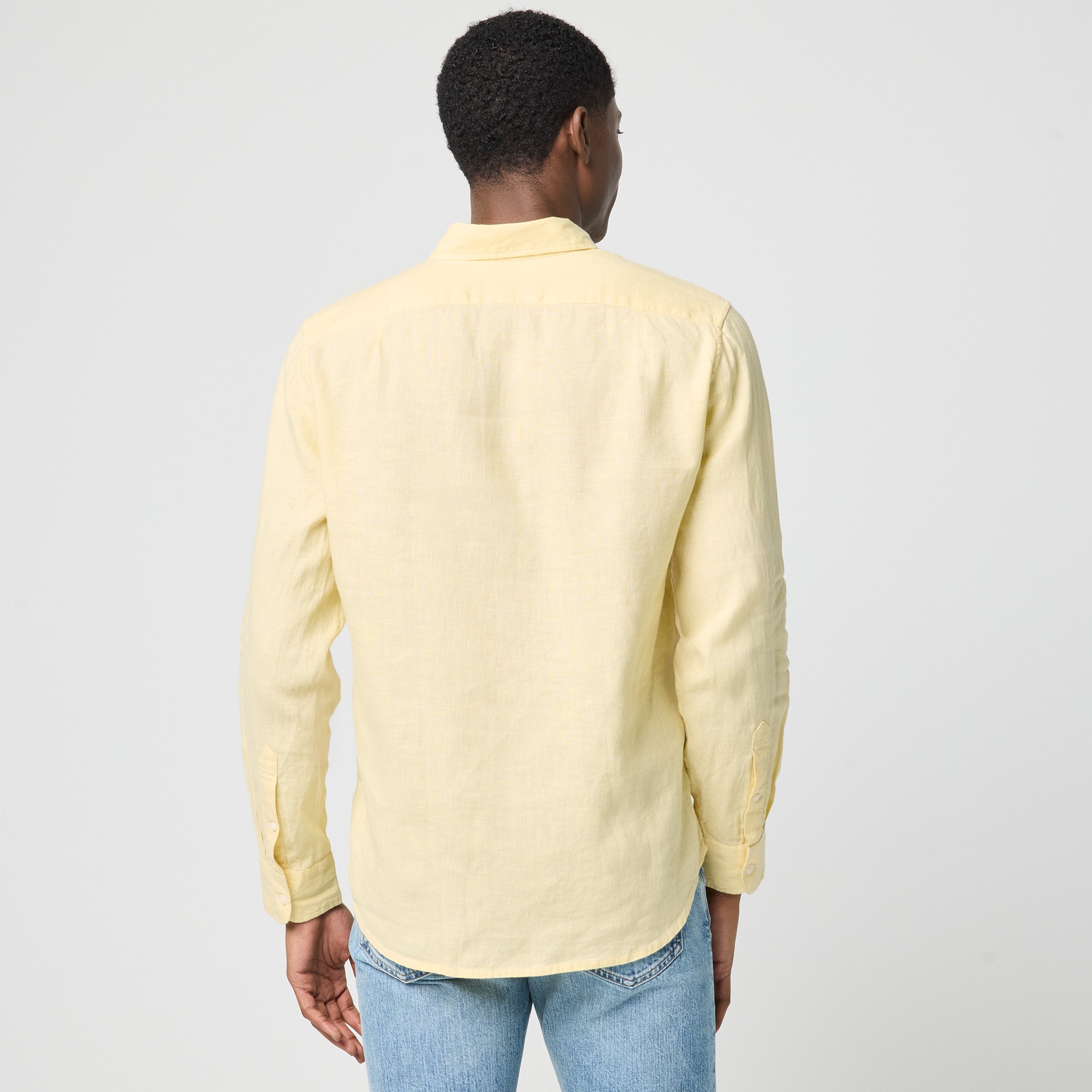 Classic-fit linen-blend shirt