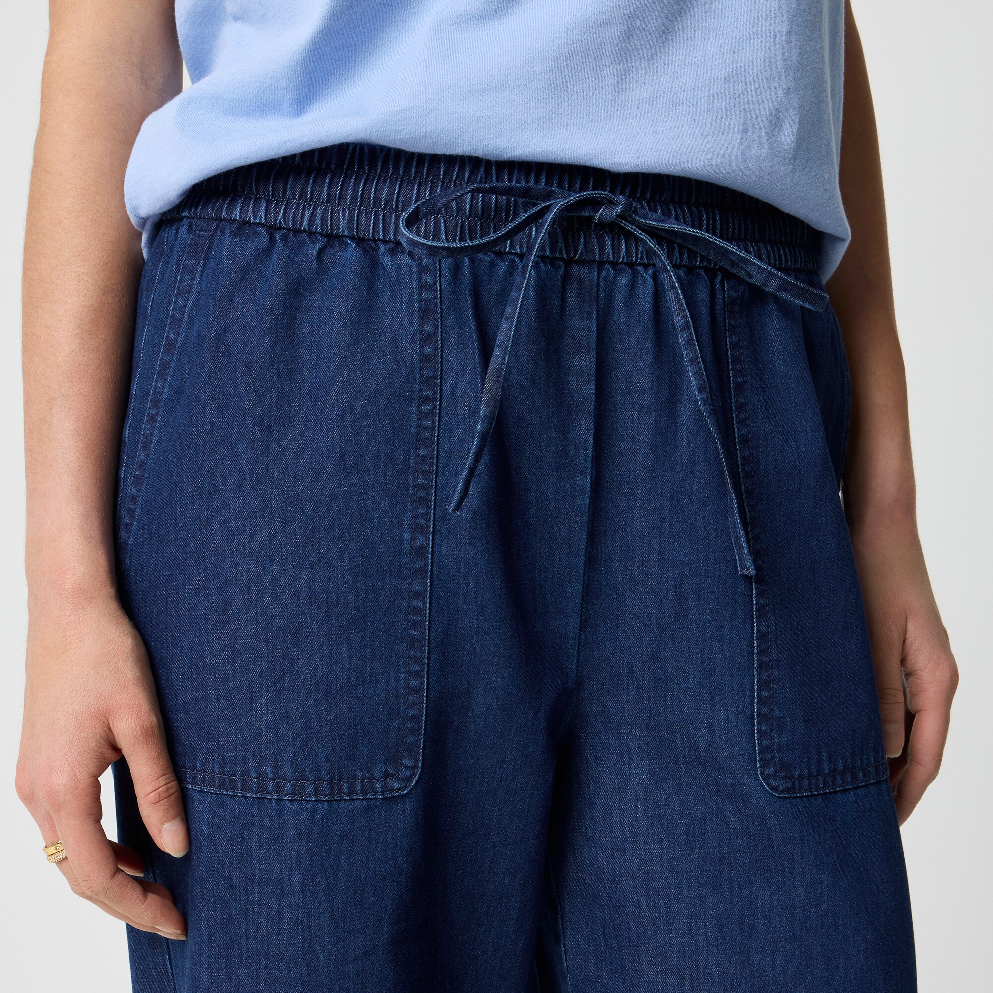 Chambray Wide-leg Utility Pull-on Pant For Women | Factory