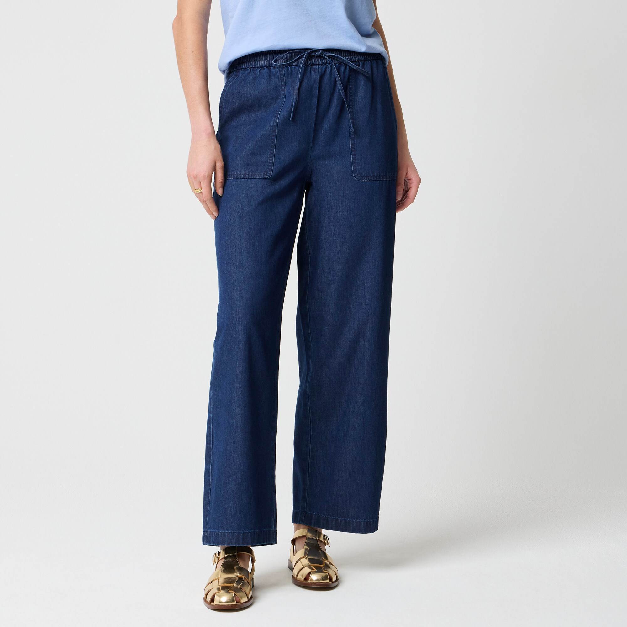 Chambray Wide-leg Utility Pull-on Pant For Women | Factory