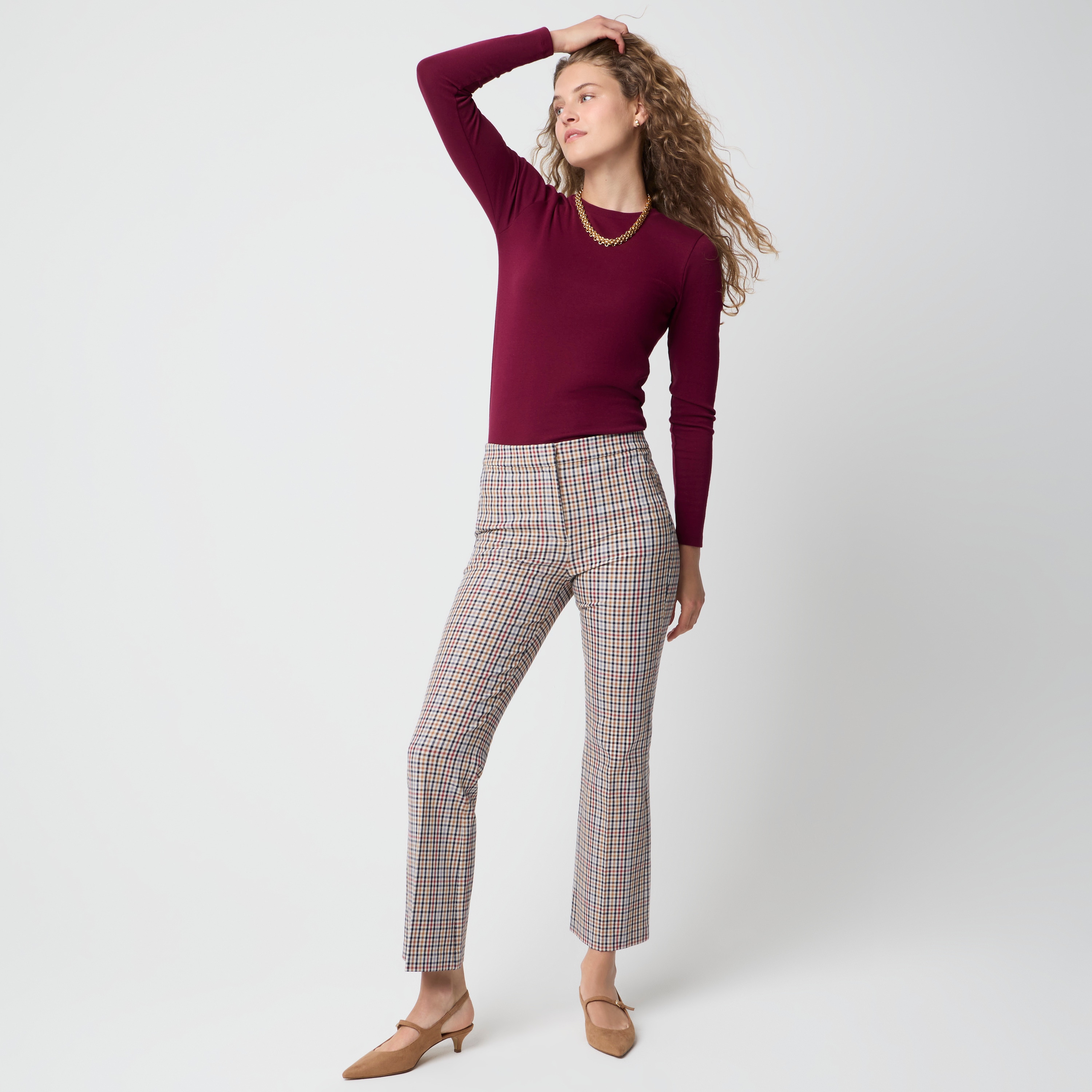 Plaid Nicki flare pant