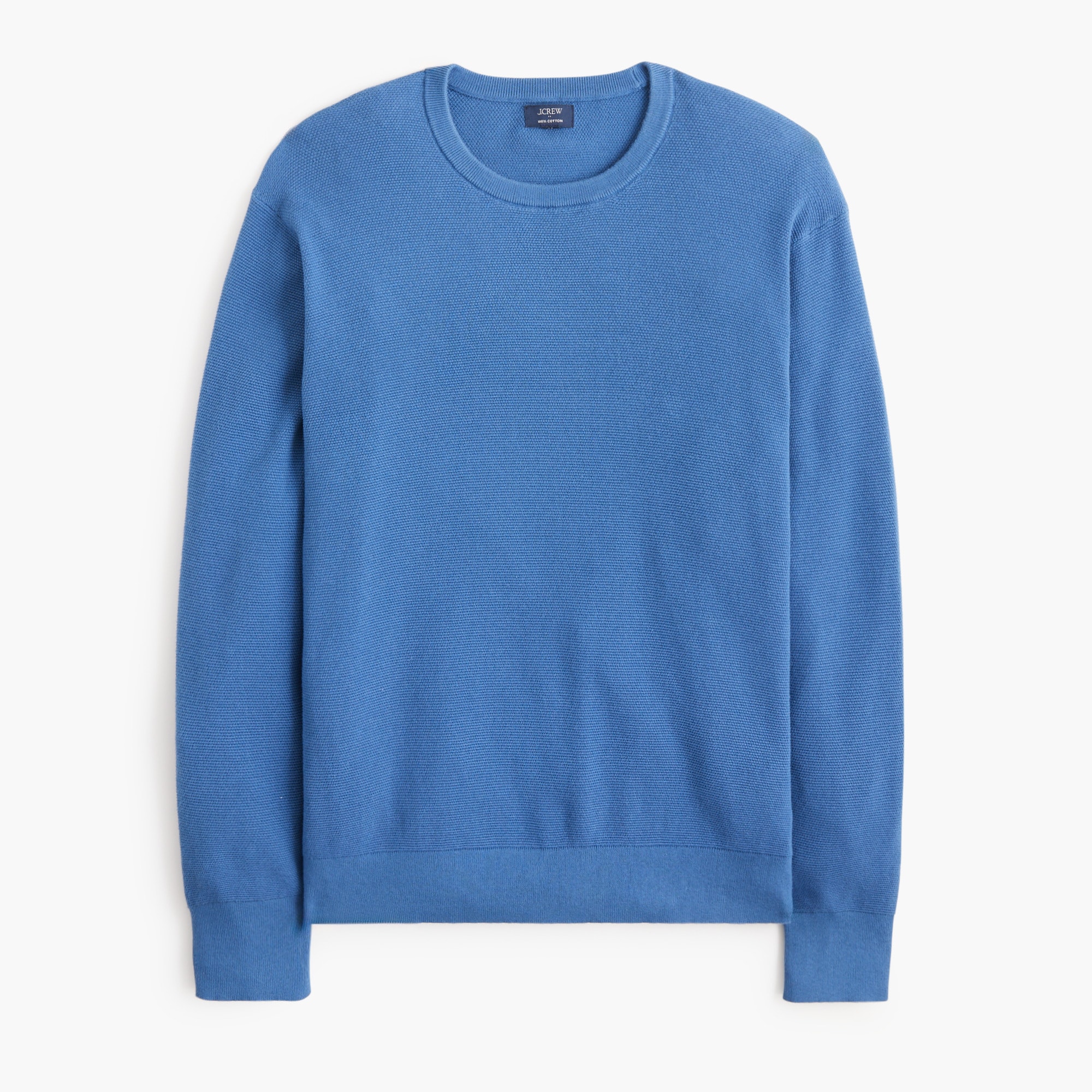 Cotton Moss-stitch Crewneck Sweater For Men | Factory