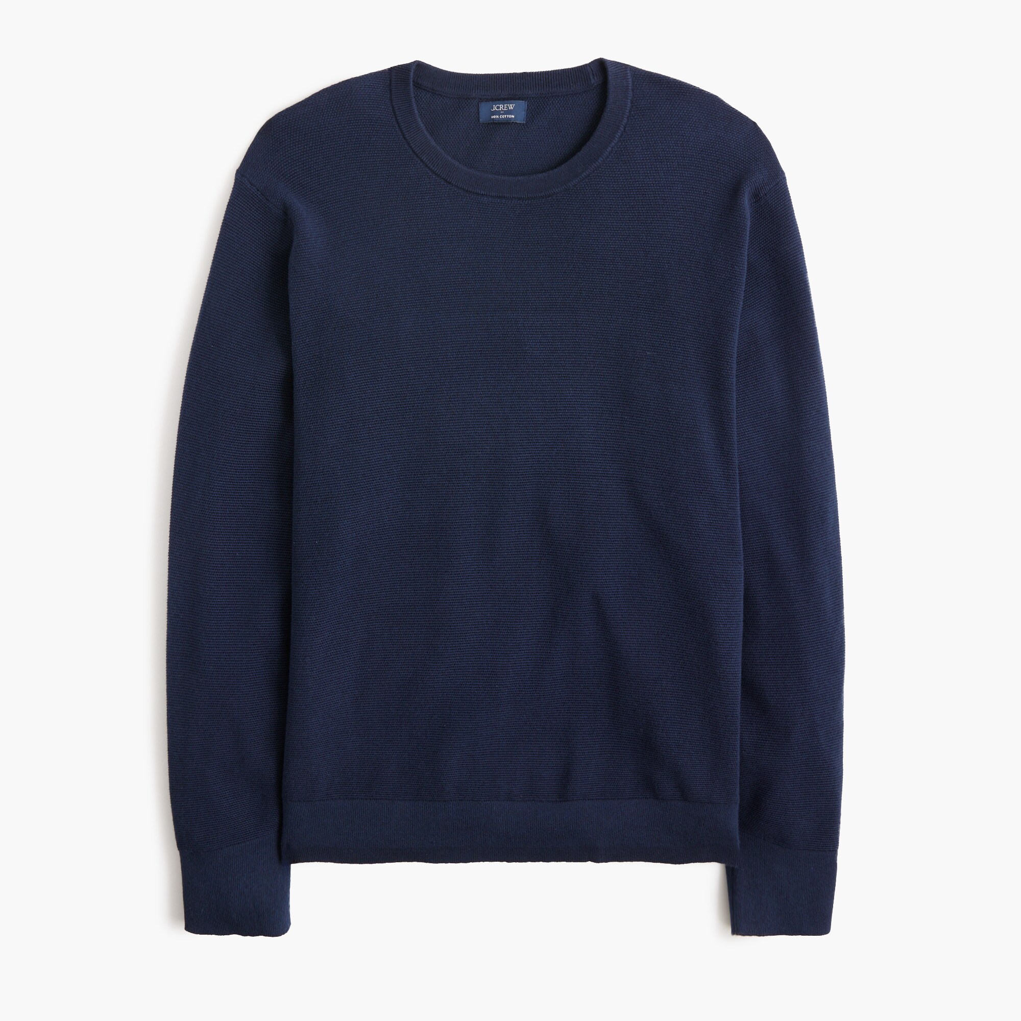 mens Cotton moss-stitch crewneck sweater