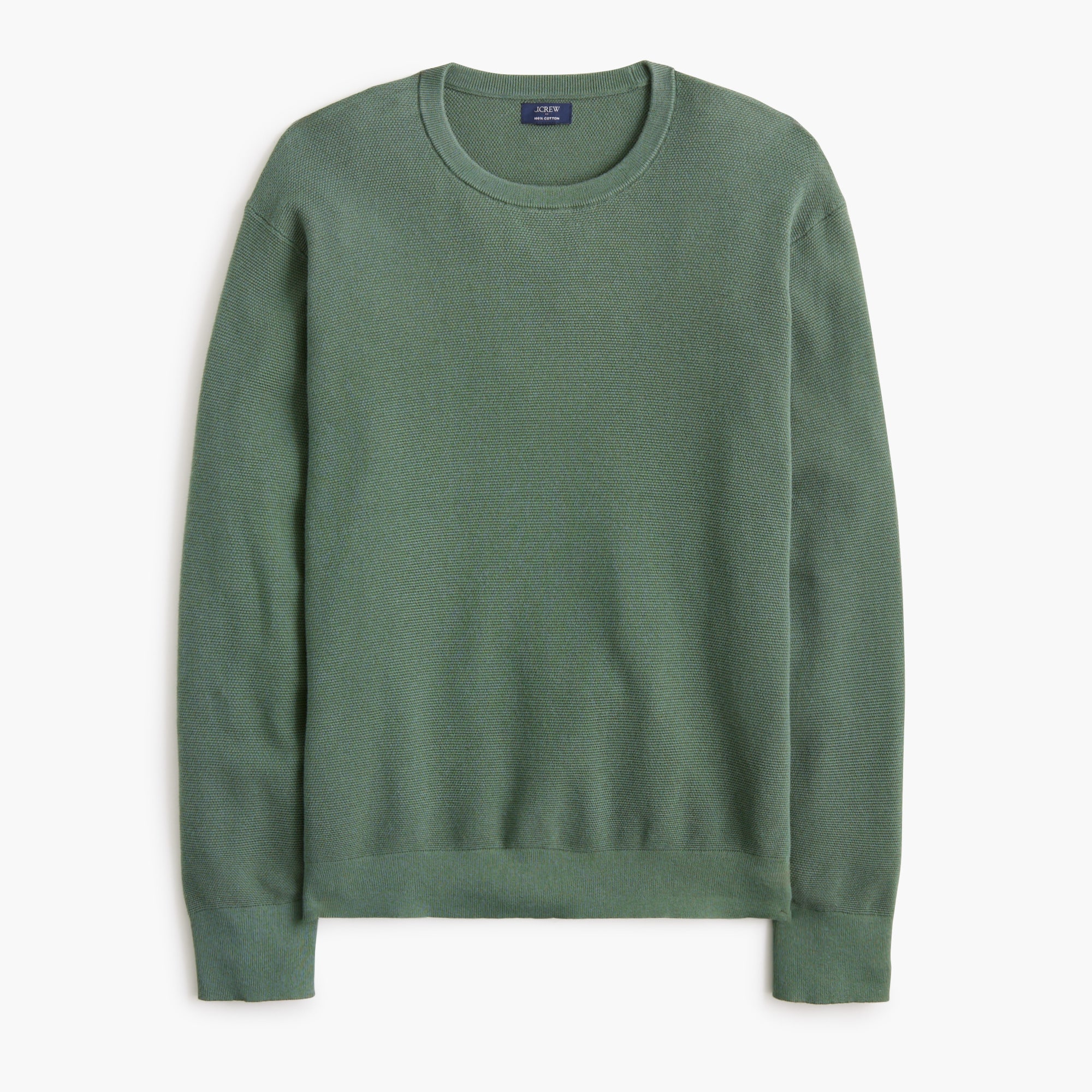 Cotton moss-stitch crewneck sweater