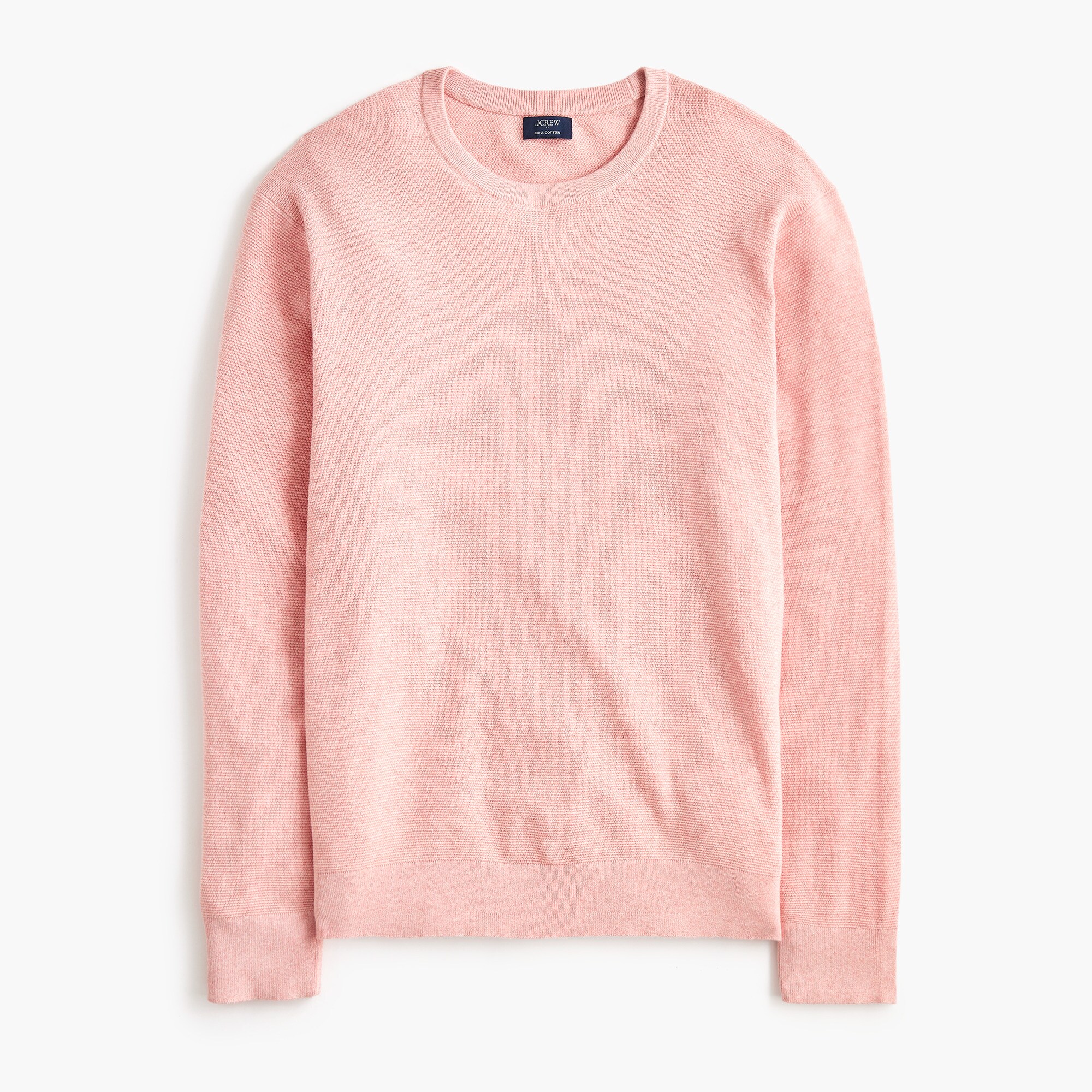 Cotton moss-stitch crewneck sweater